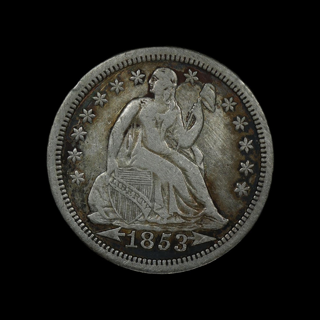 1853 Seated Liberty Silver Dime Arrows: (DZTQ) 1853 Seated Liberty Silver Dime Arrows