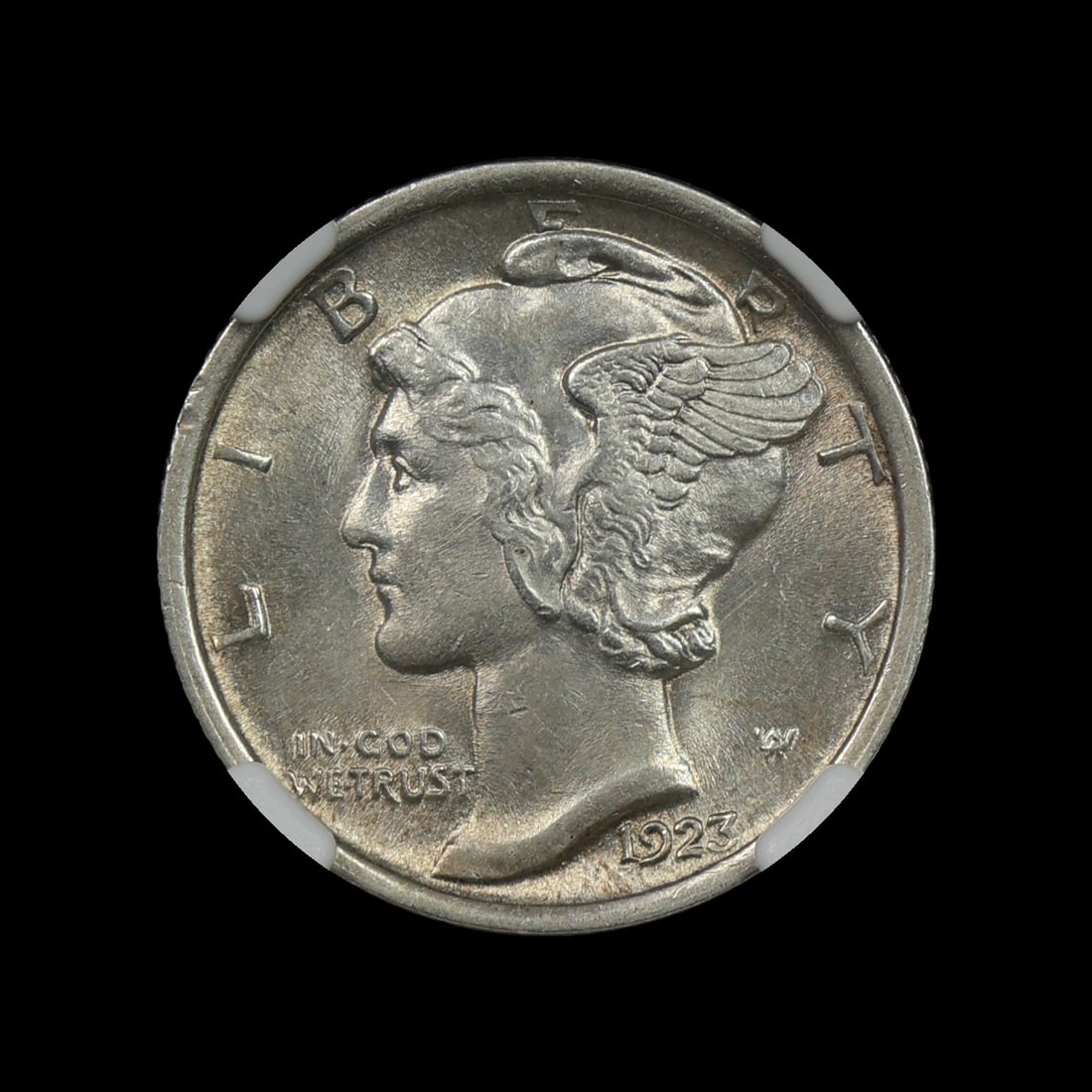 1923 Mercury Silver Dime NGC MS 61 FB UNDERGRADED: (OUZC) Frosty and well struck. Undergraded at a 61!