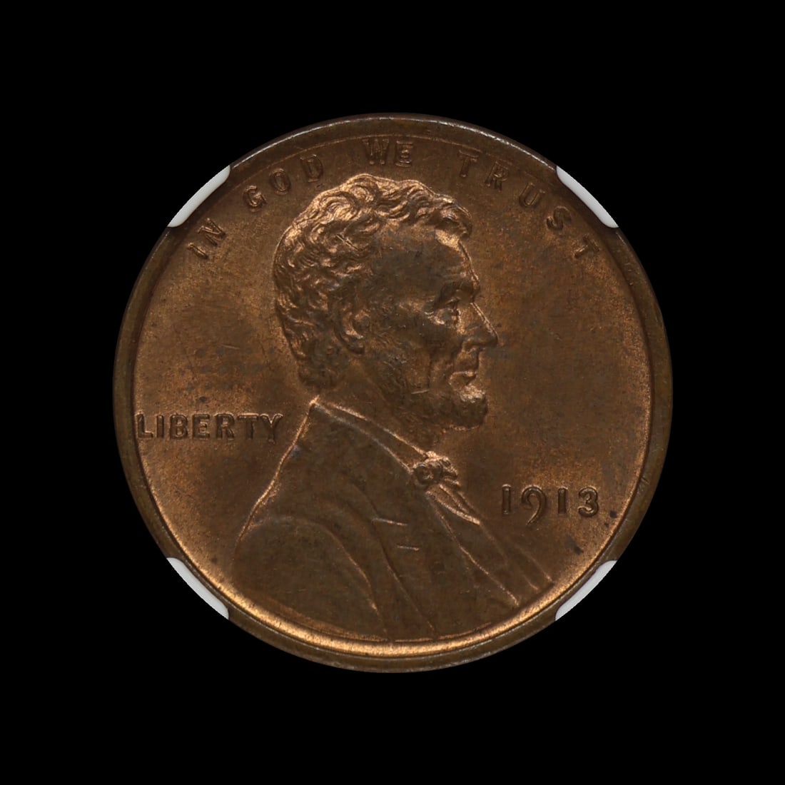 1913 Lincoln Cent NGC MS 63 RB: (TRZM) 1913 Lincoln Cent NGC MS 63 RB