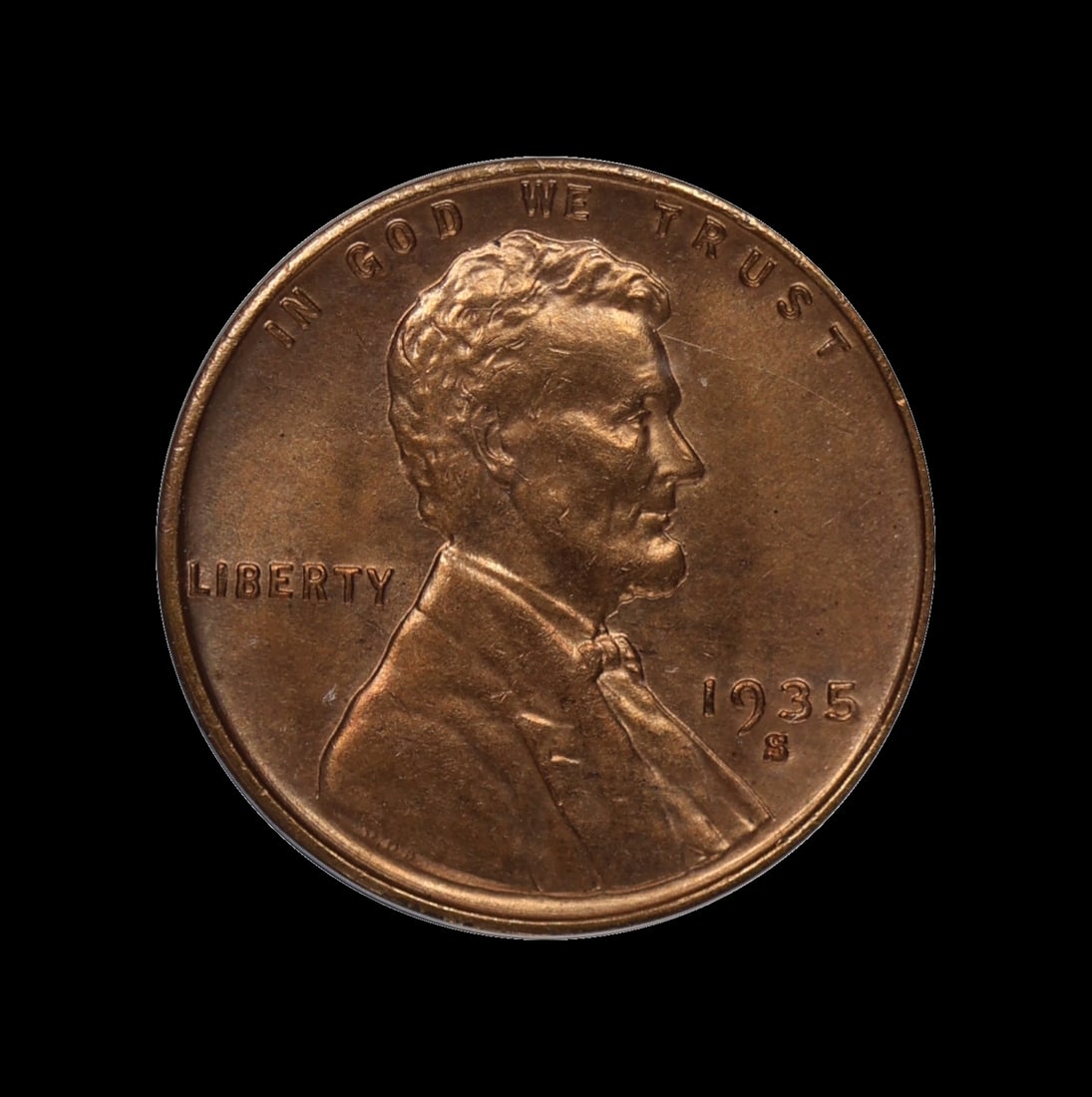 1935 S Lincoln Cent Wheat Penny ICG MS 66 RD (1 of 4)