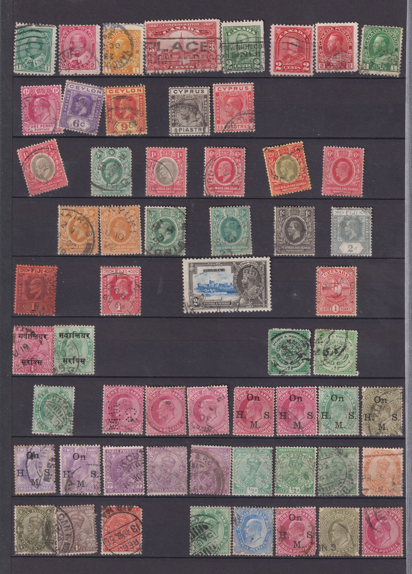 St amps- A collection of mint and used GB and Commonwealth stamps on album leaves and on stock pages: St amps- A collection of mint and used GB and Commonwealth stamps on album leaves and on stock pages with good selection of King George V, King George VI and Queen Elizabeth. Include