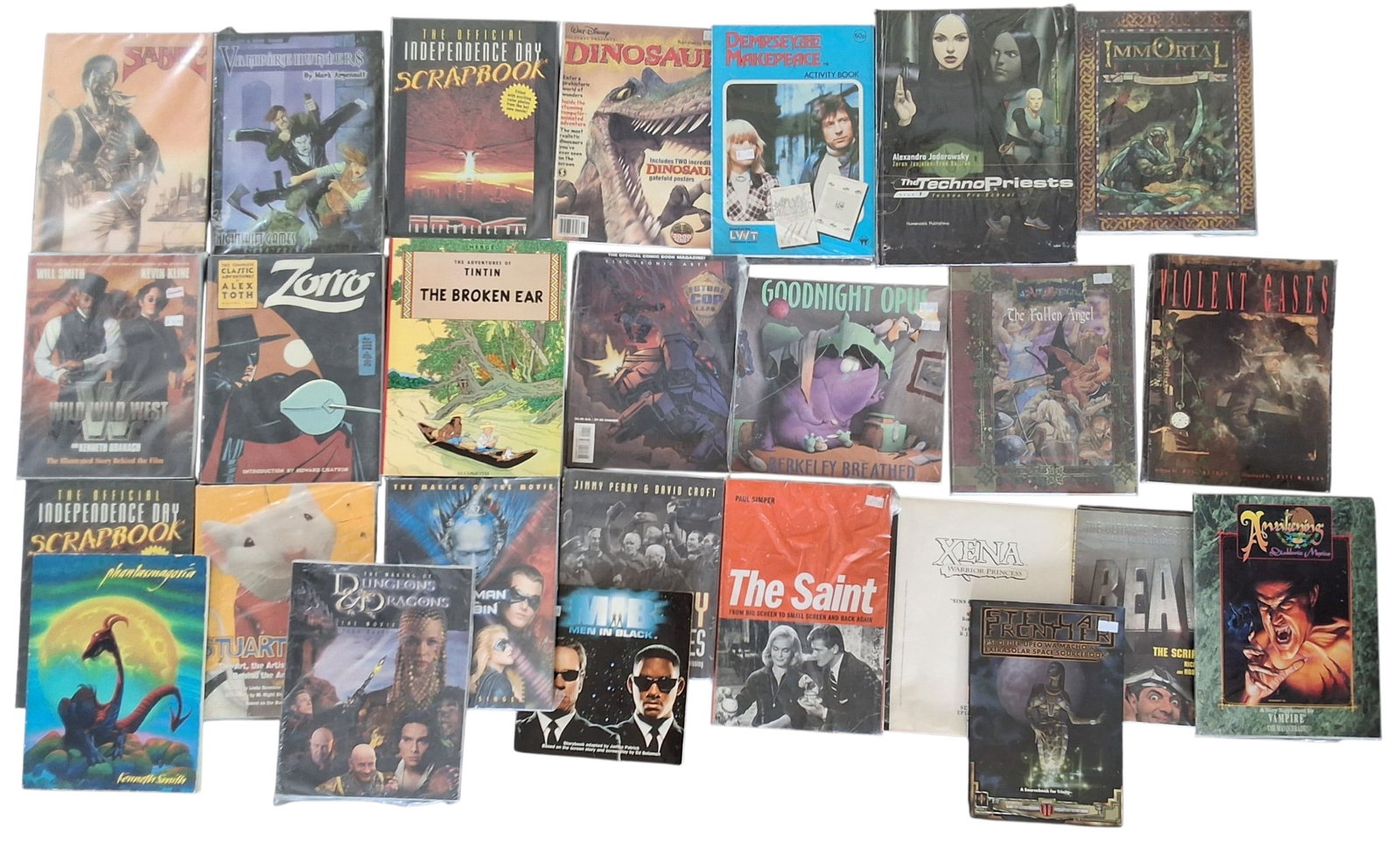Movie, TV and Comic related books - Zorro, The Complete Adventures by Alex Toth; Herge, The: Movie, TV and Comic related books - Zorro, The Complete Adventures by Alex Toth; Herge, The Adventures of Tintin The Broken Ear publ. by Mammoth; Smith, Kenneth, Phantasmagoria, publ. by Fantagra