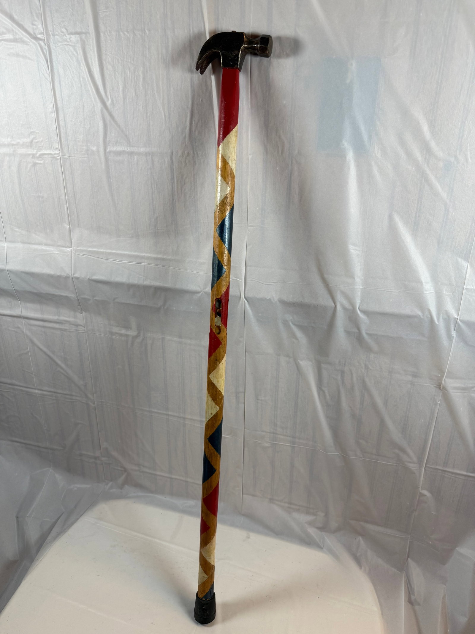 Folk art hammerhead walking cane: Folk art hammerhead walking cane