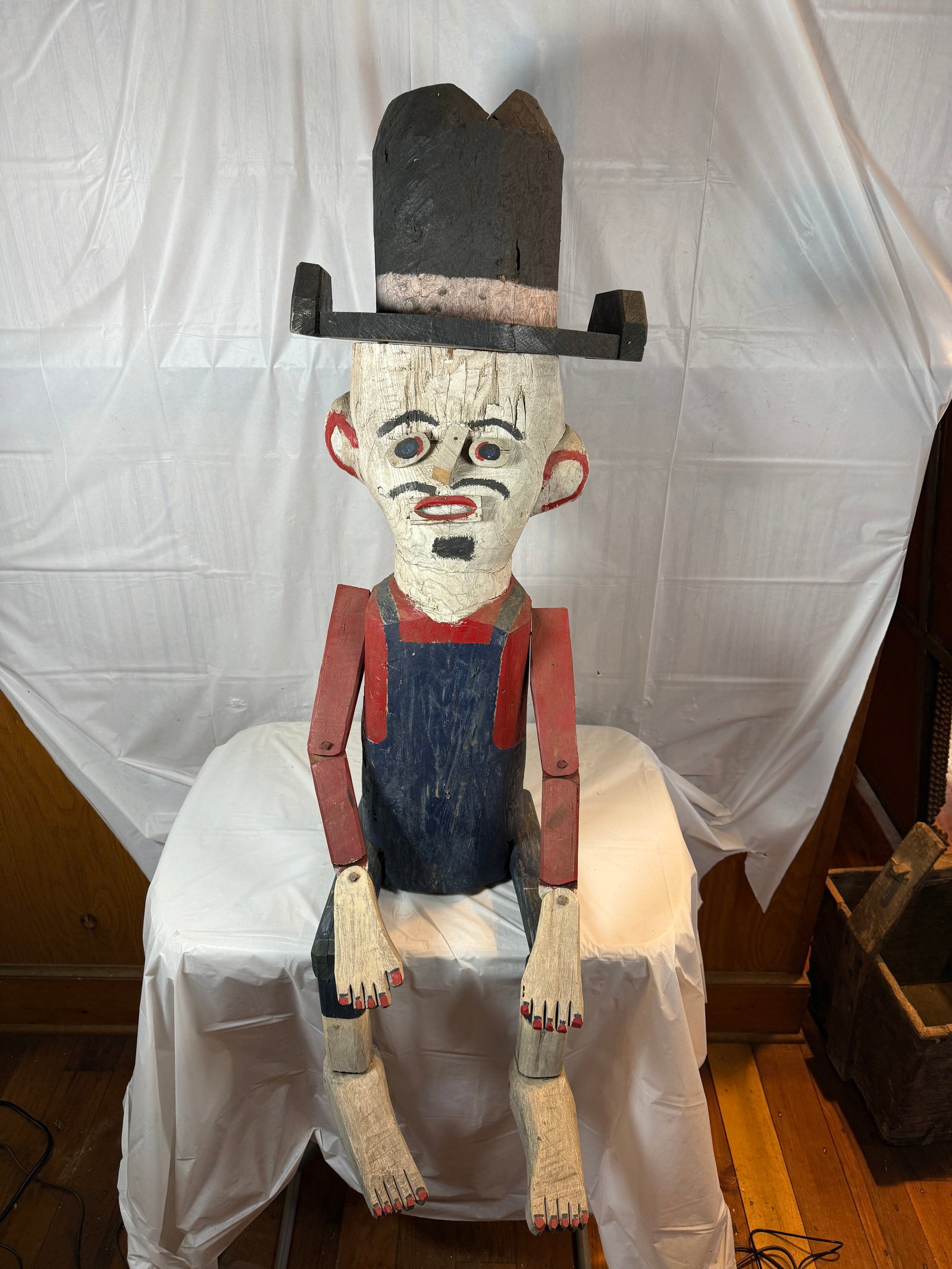 Early wood carved folk art man (1 of 3)