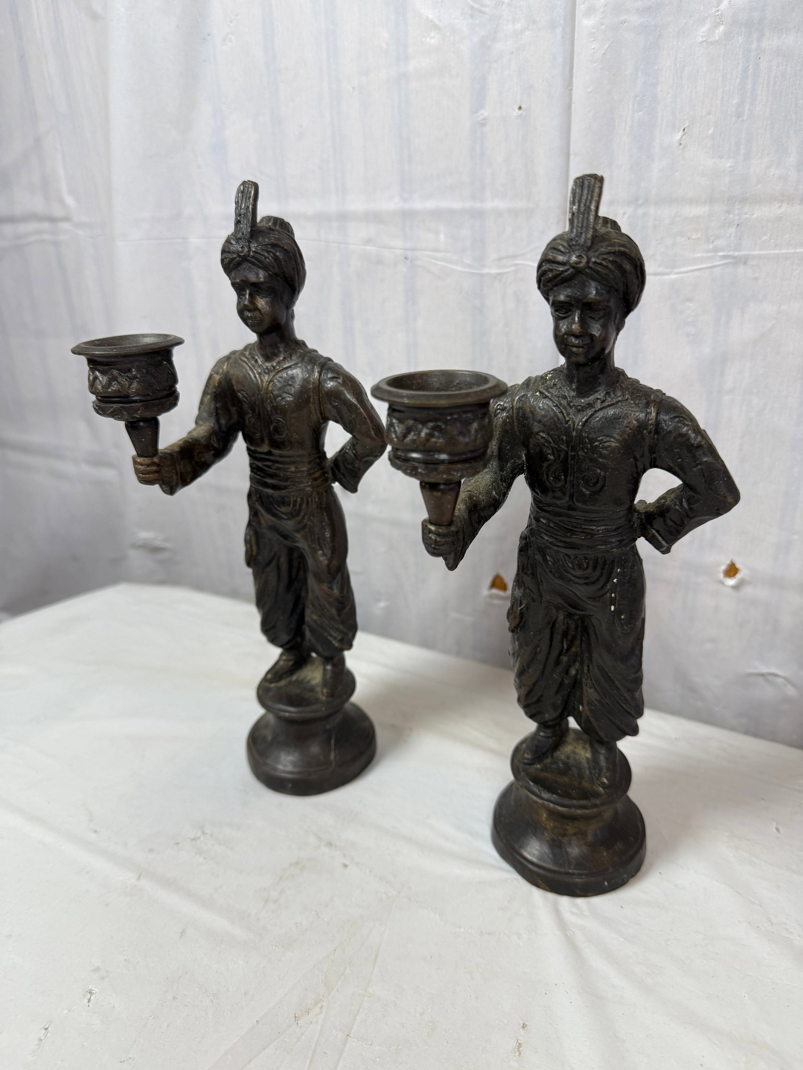 Pair metal candle holders (1 of 3)