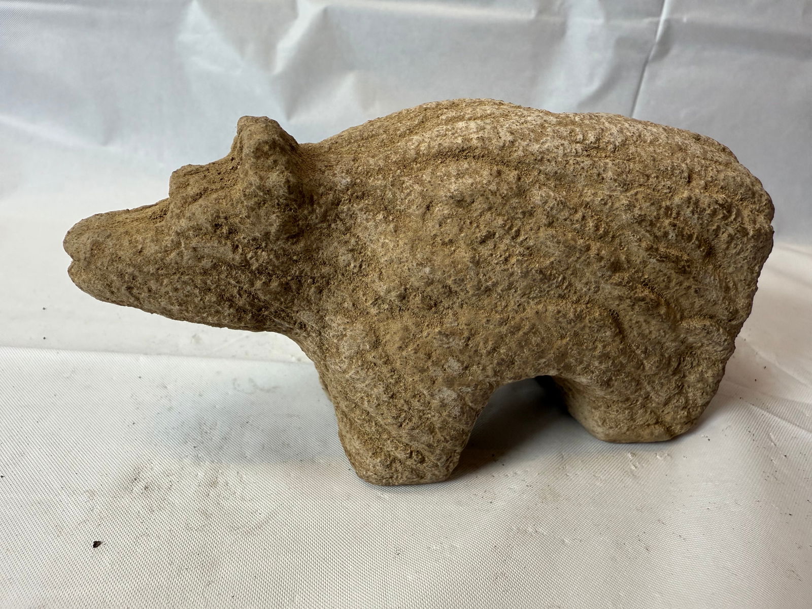 Native American Carved Stone Bear Pipe (1 of 2)