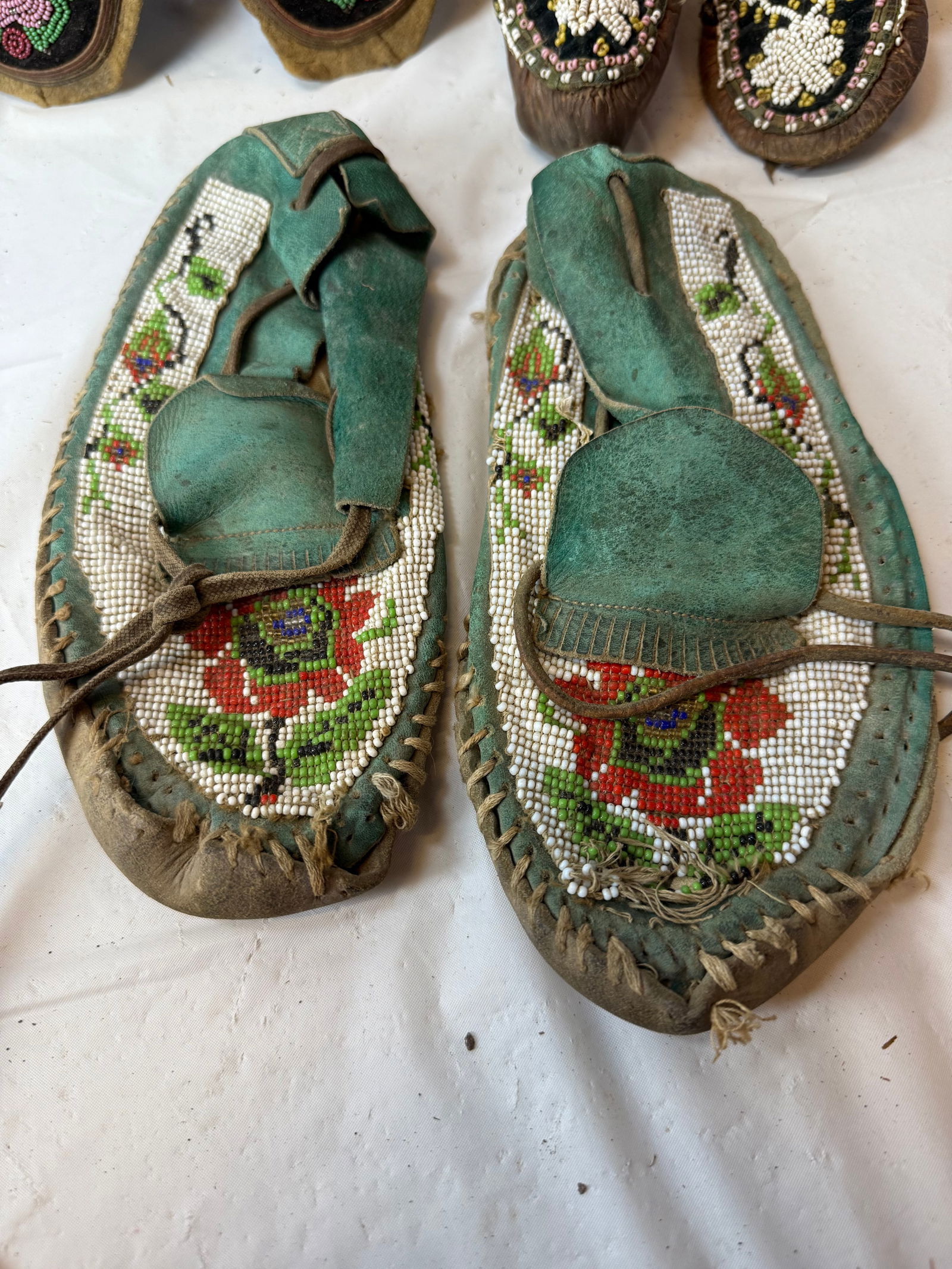 3 Pairs of Beaded Moccasins: 3 Pairs of Beaded Moccasins