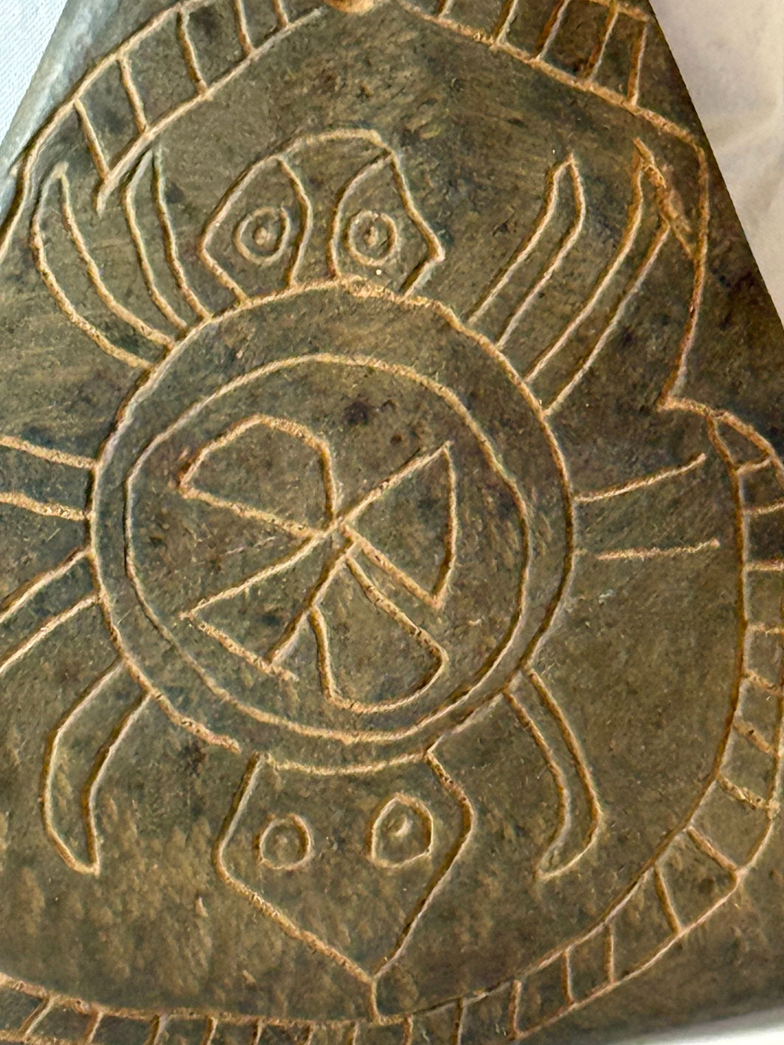 Native American Stone Gorget with Turtle decorations (1 of 1)