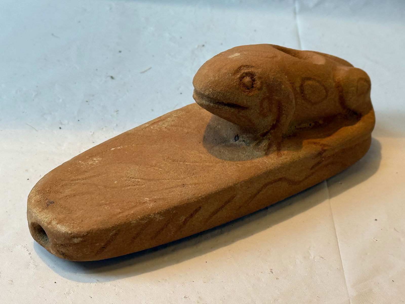 Native American Frog Stone Smoking Pipe (1 of 2)