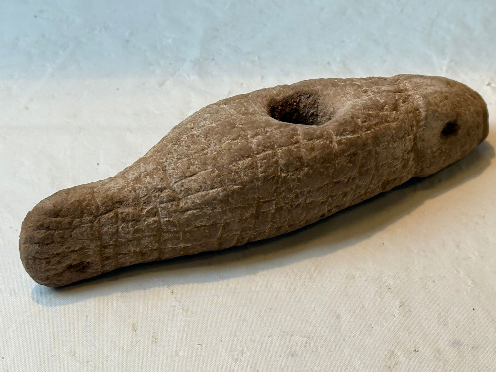 Native American Stone Fish Pipe (1 of 2)