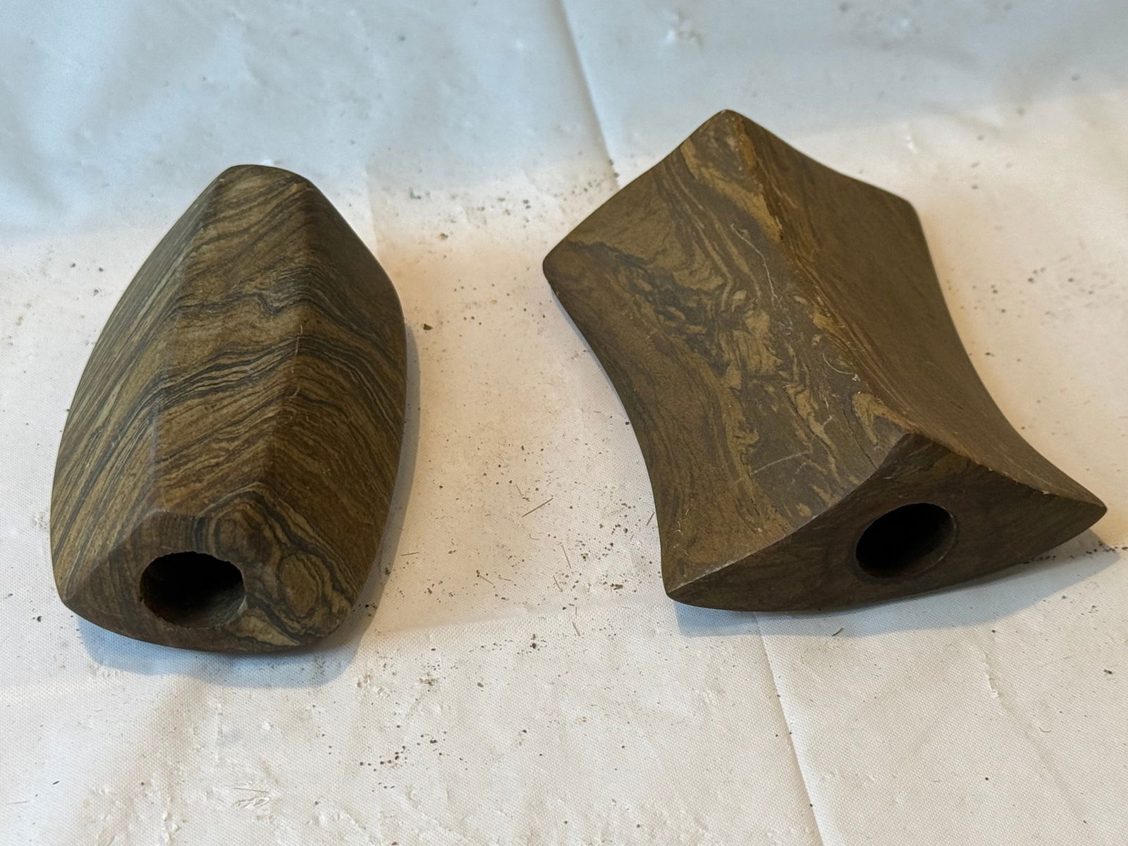 Lot of 2 Native American Square Bannerstones (1 of 2)