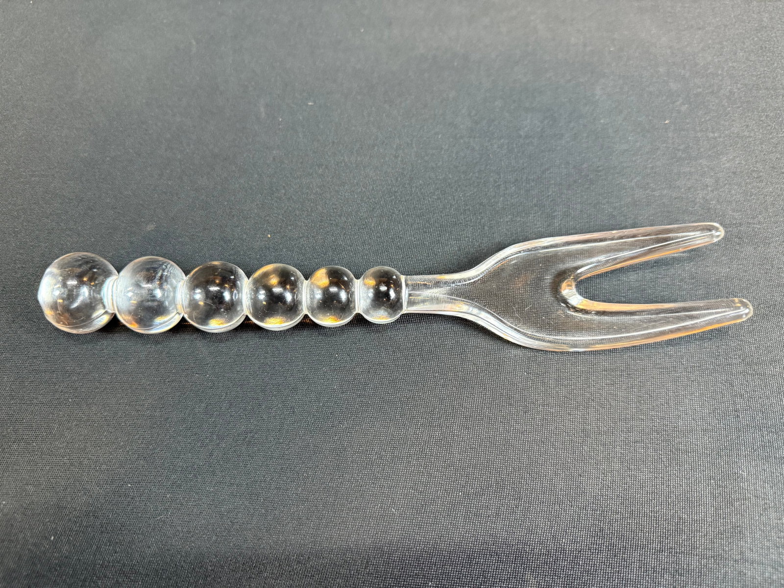 Lot of 2 Glass Fork and Spoon: Lot of 2 Glass Fork and Spoon