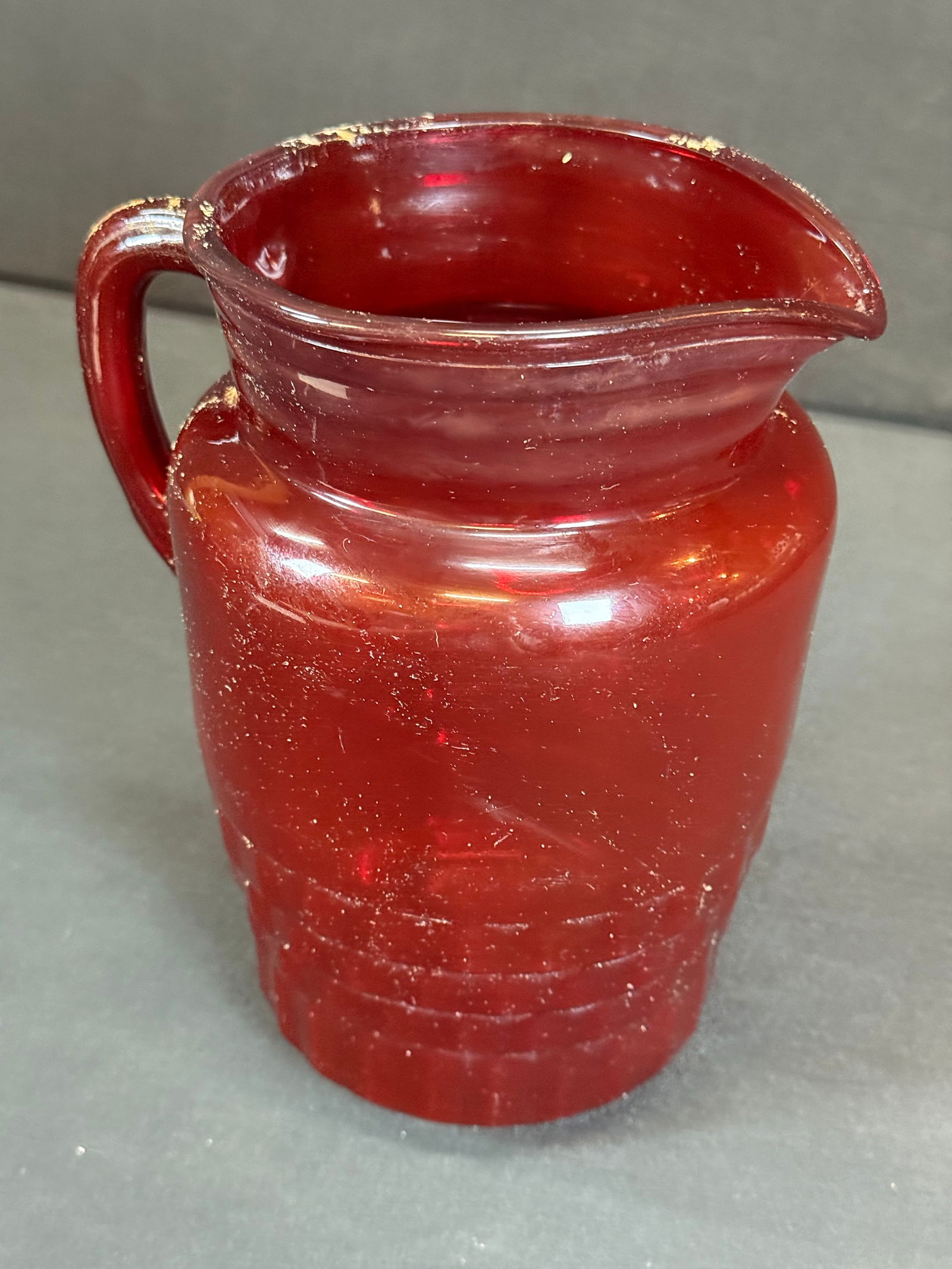 Ruby Red Glass Pitcher (1 of 2)