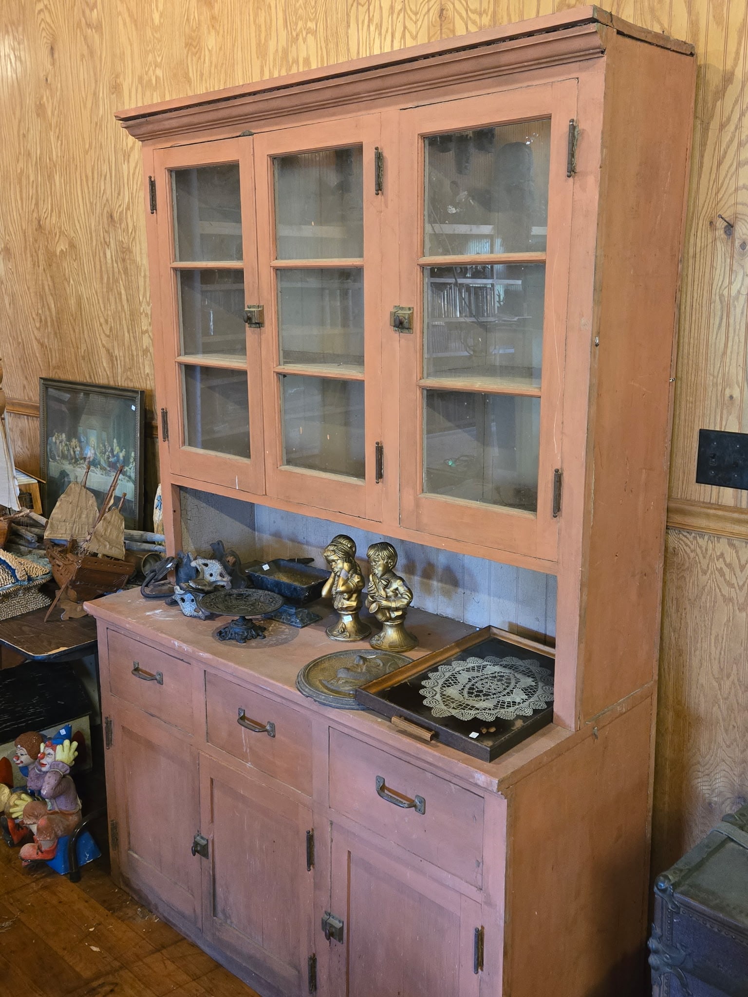 Red Stepback Cupboard (1 of 4)