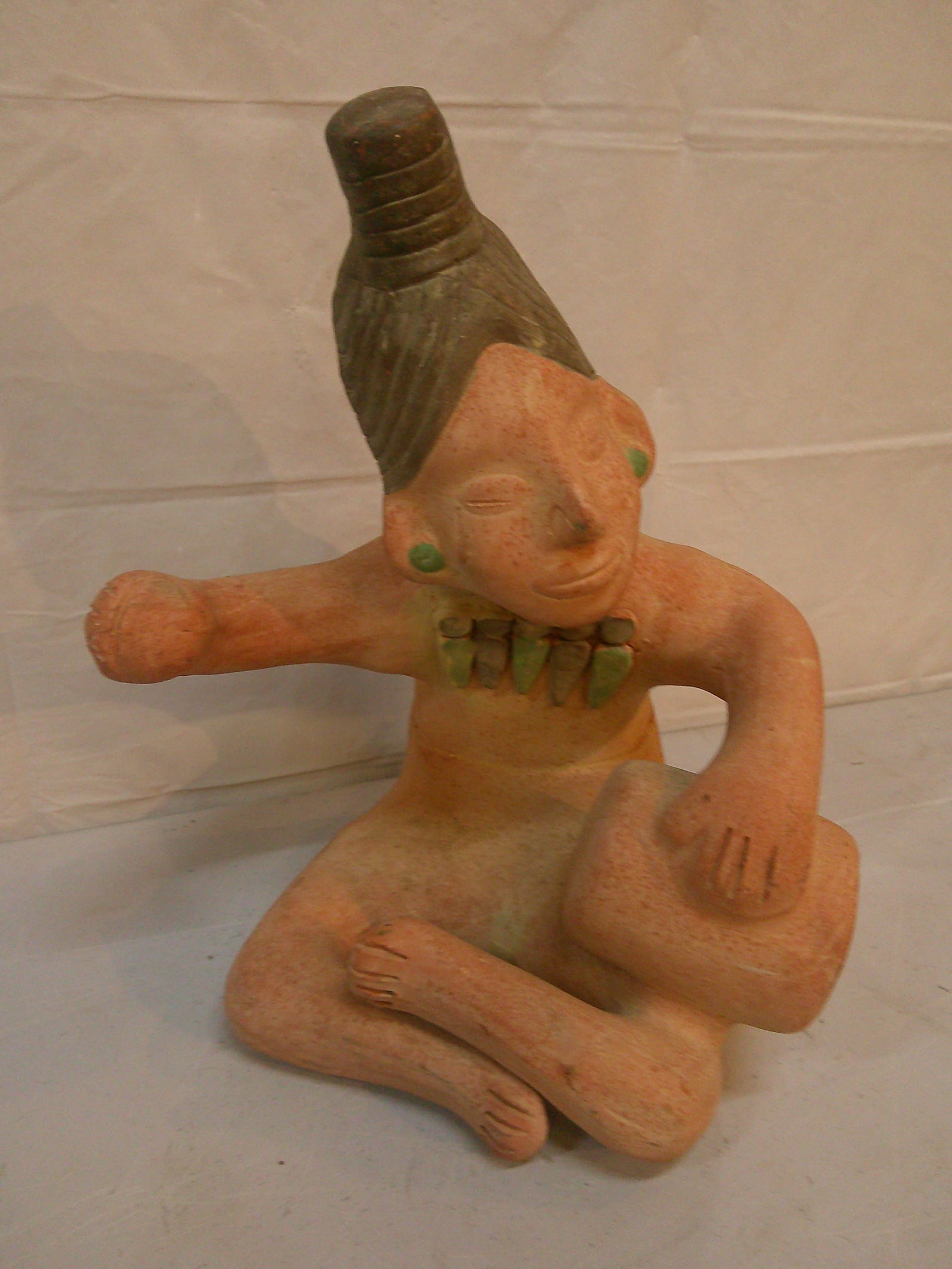 Pre-Columbian Style Terracotta Seated Figure (1 of 8)