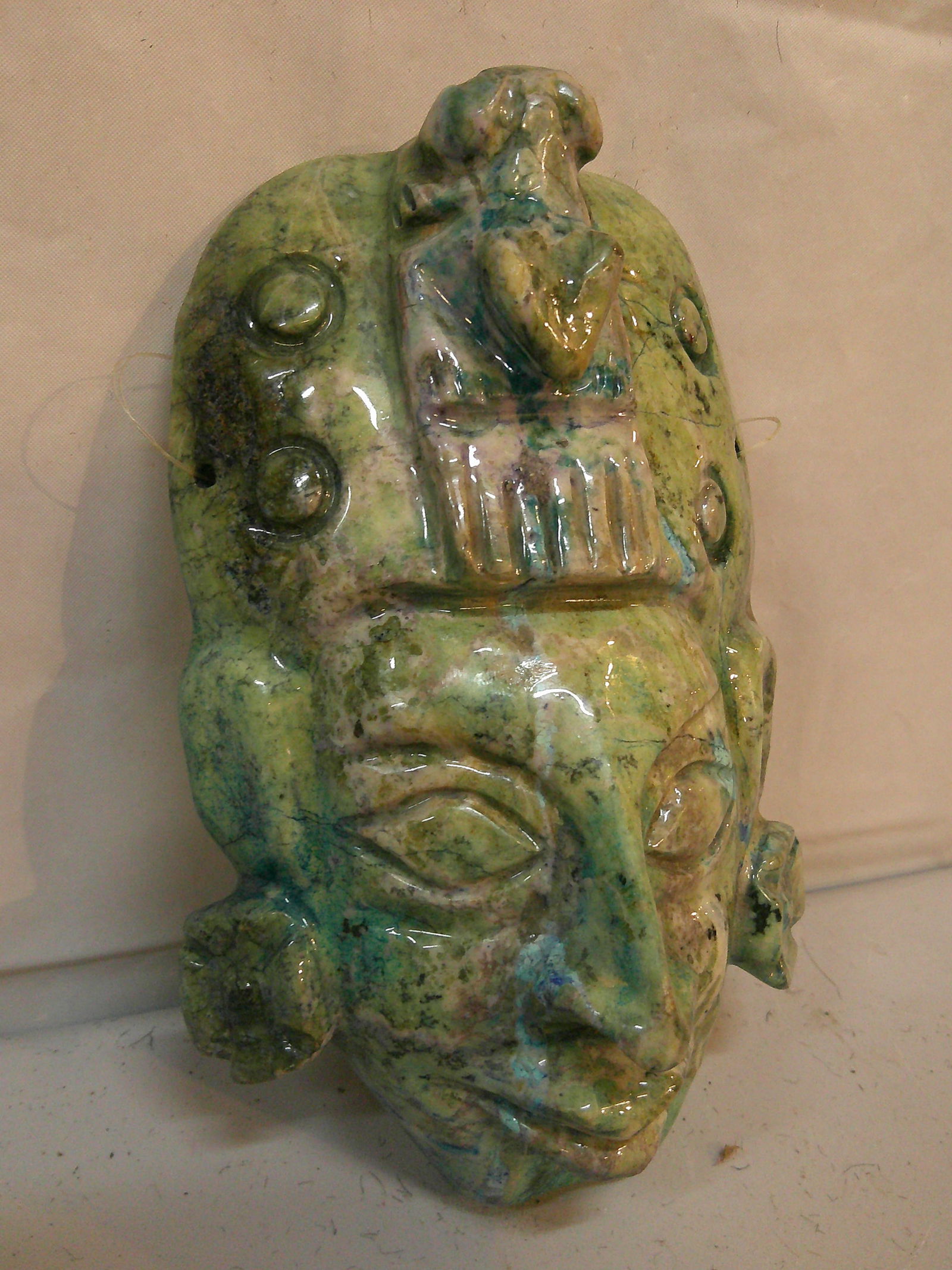 Hand Carved Mayan Style Ceramic Mask (1 of 3)