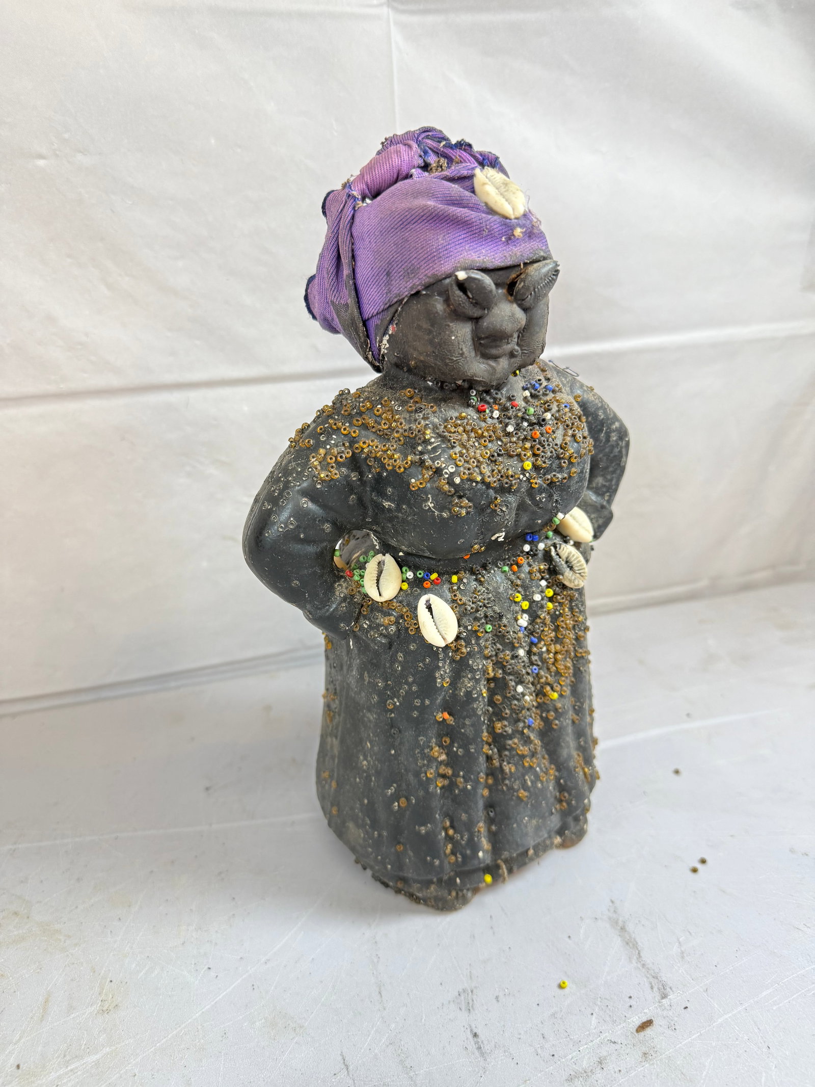 Cast Iron Mammy Bank Decorated: Cast Iron Mammy Bank Decorated