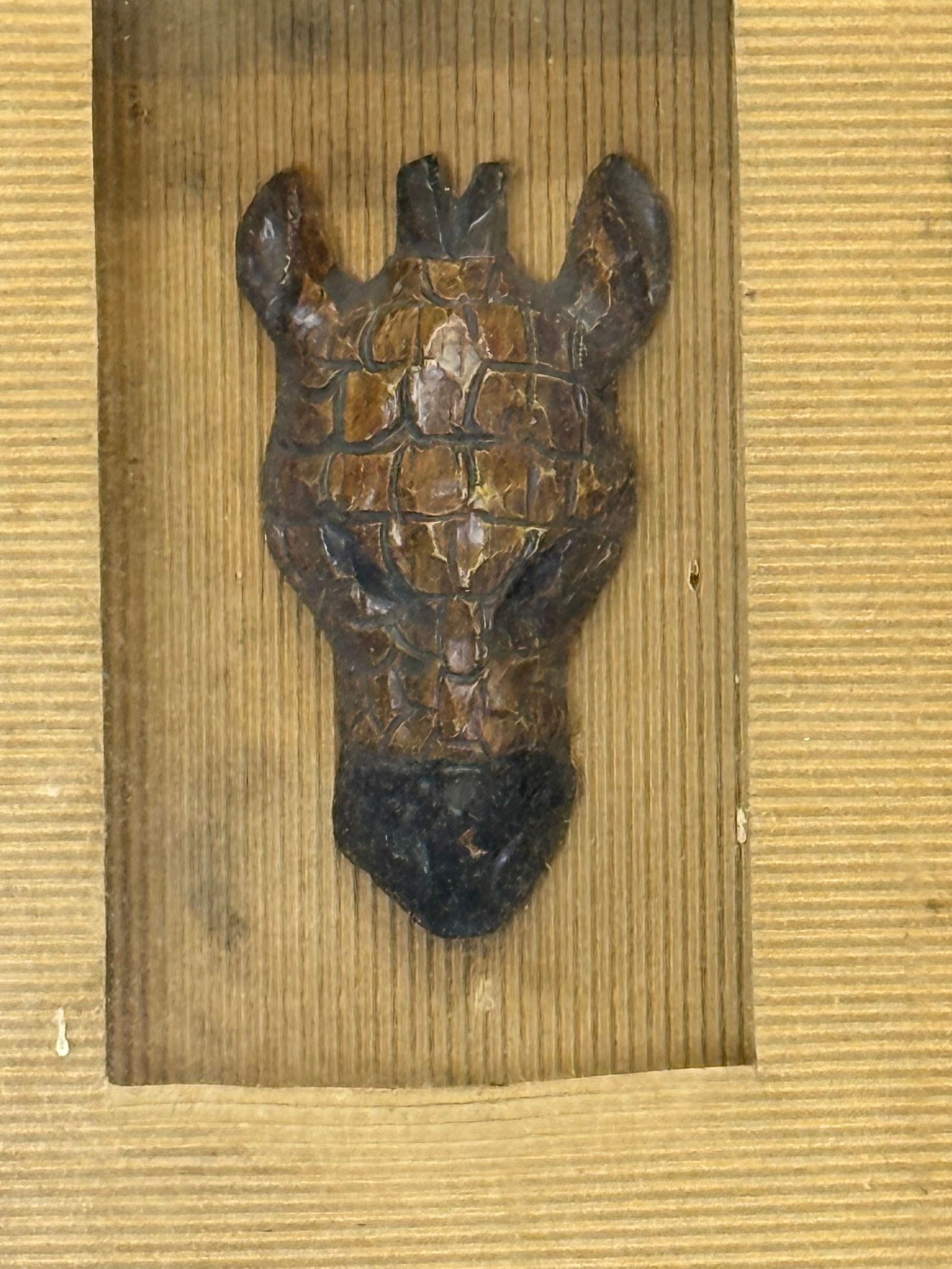 Pair of Hand Carved Miniature African Face Masks in Decorative Frame: Pair of Hand Carved Miniature African Face Masks in Decorative Frame, 6 Masks in Total