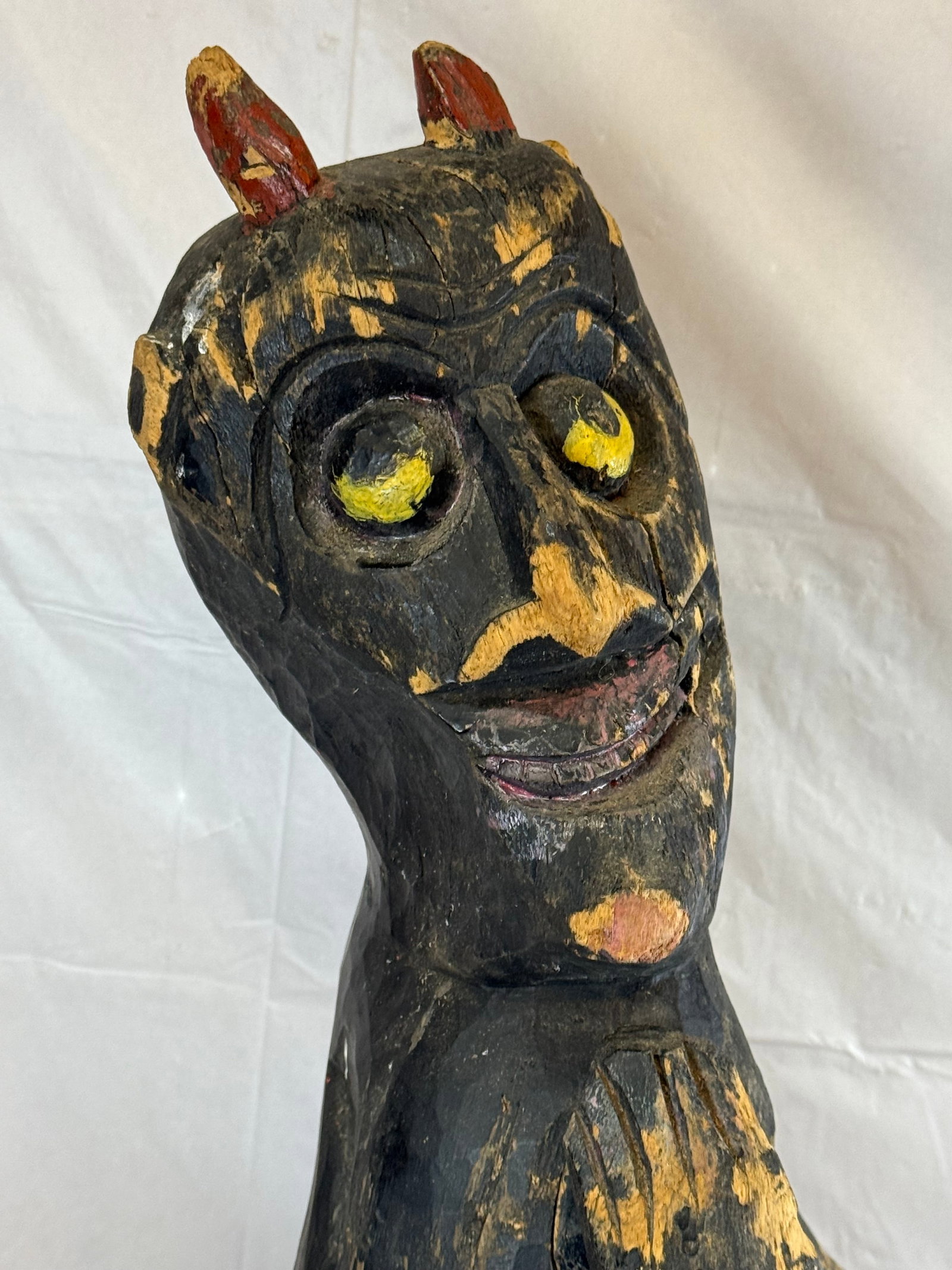 Hand Carved Wooden African Devil Statue: Hand Carved Wooden African Devil Statue