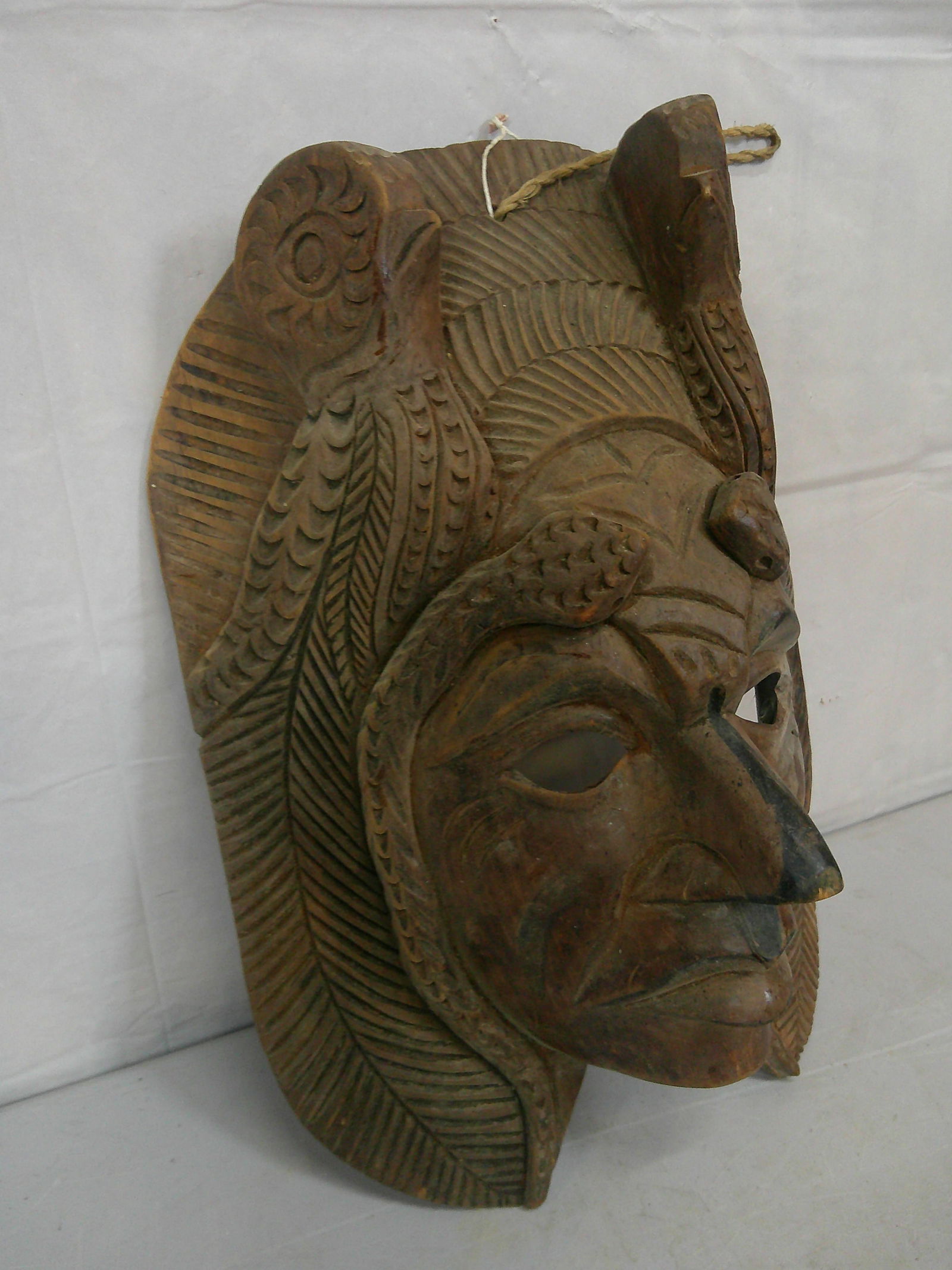 Hand Carved Wooden Mayan Style Mask (1 of 5)
