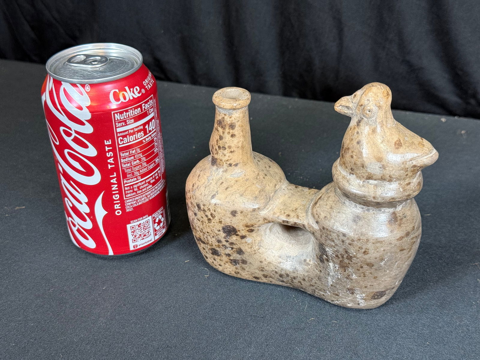 Pre Columbian style clay whistle w/ bird (1 of 3)