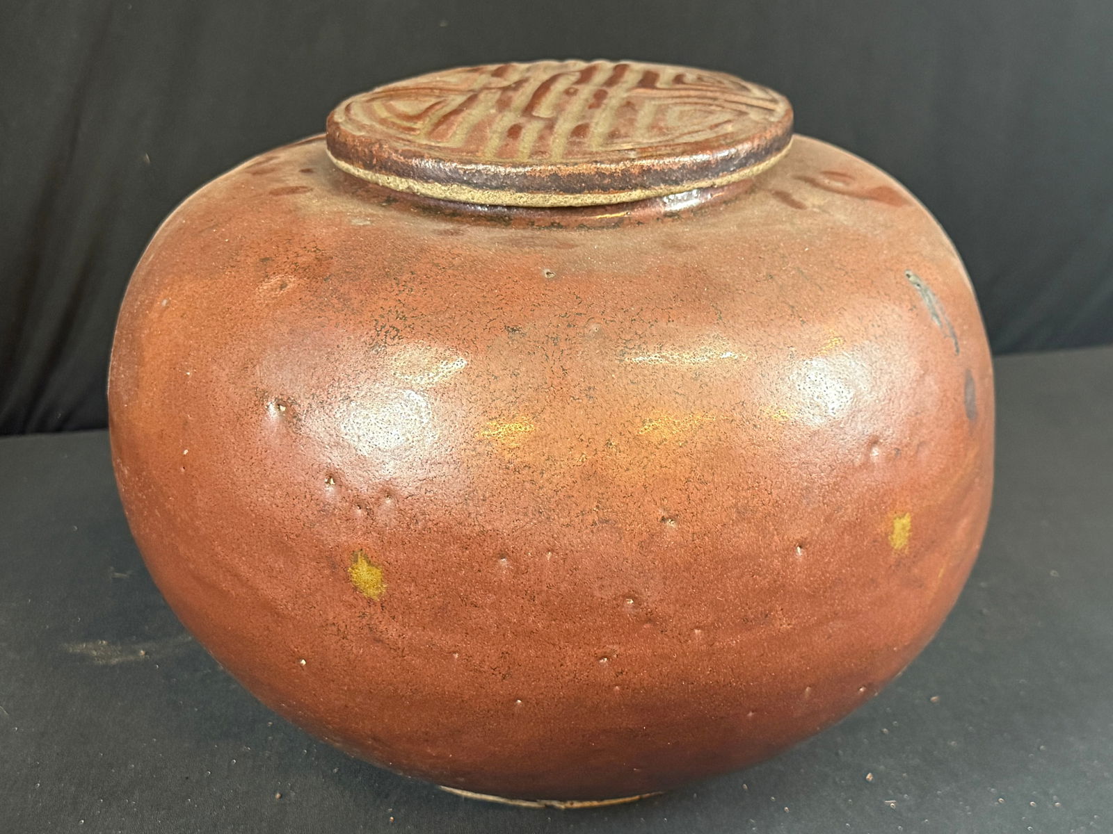 Burmese ceramic jar Martaban pottery vessel (1 of 3)