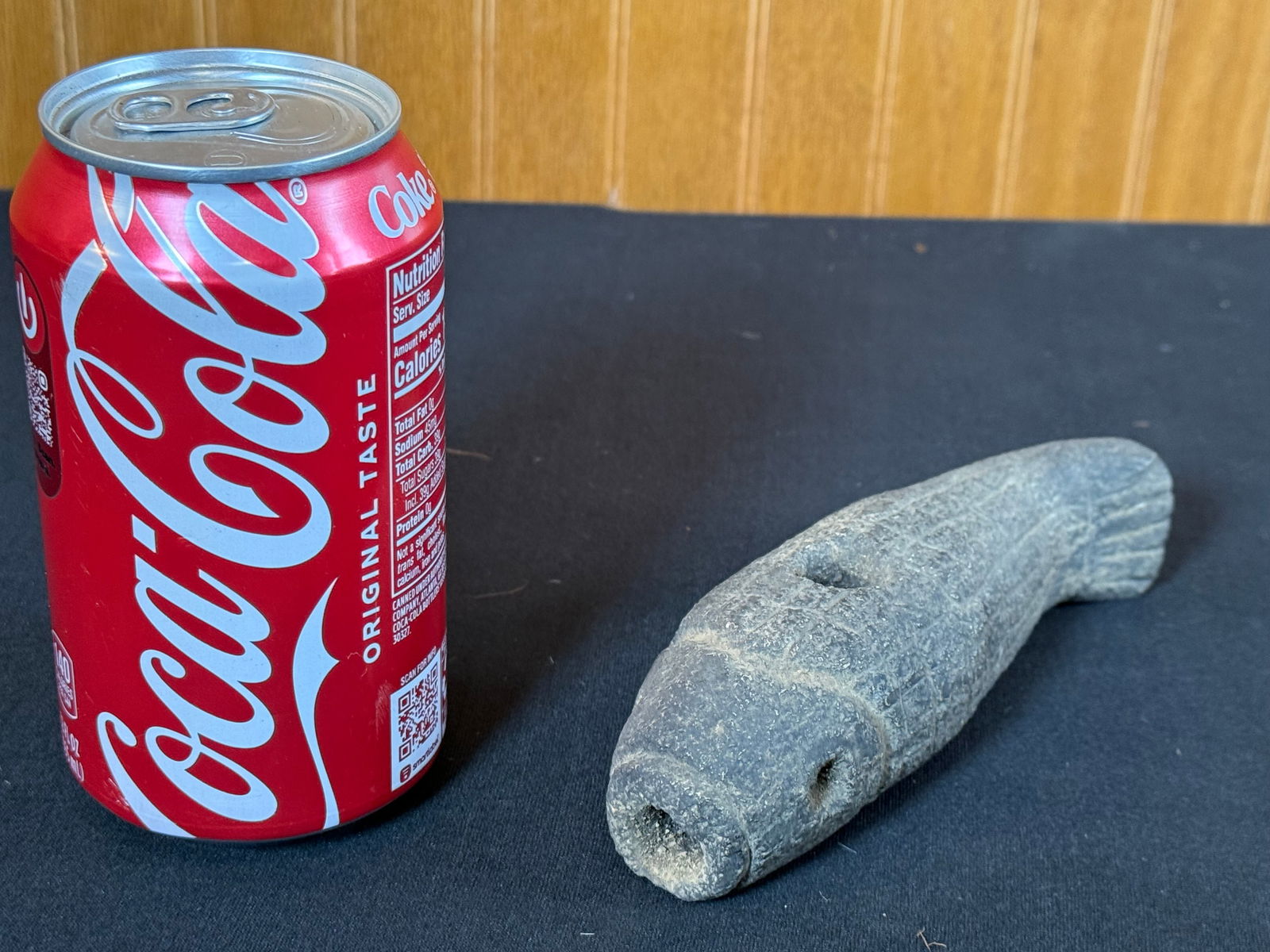 Pre Columbian style stone fish pipe (1 of 3)