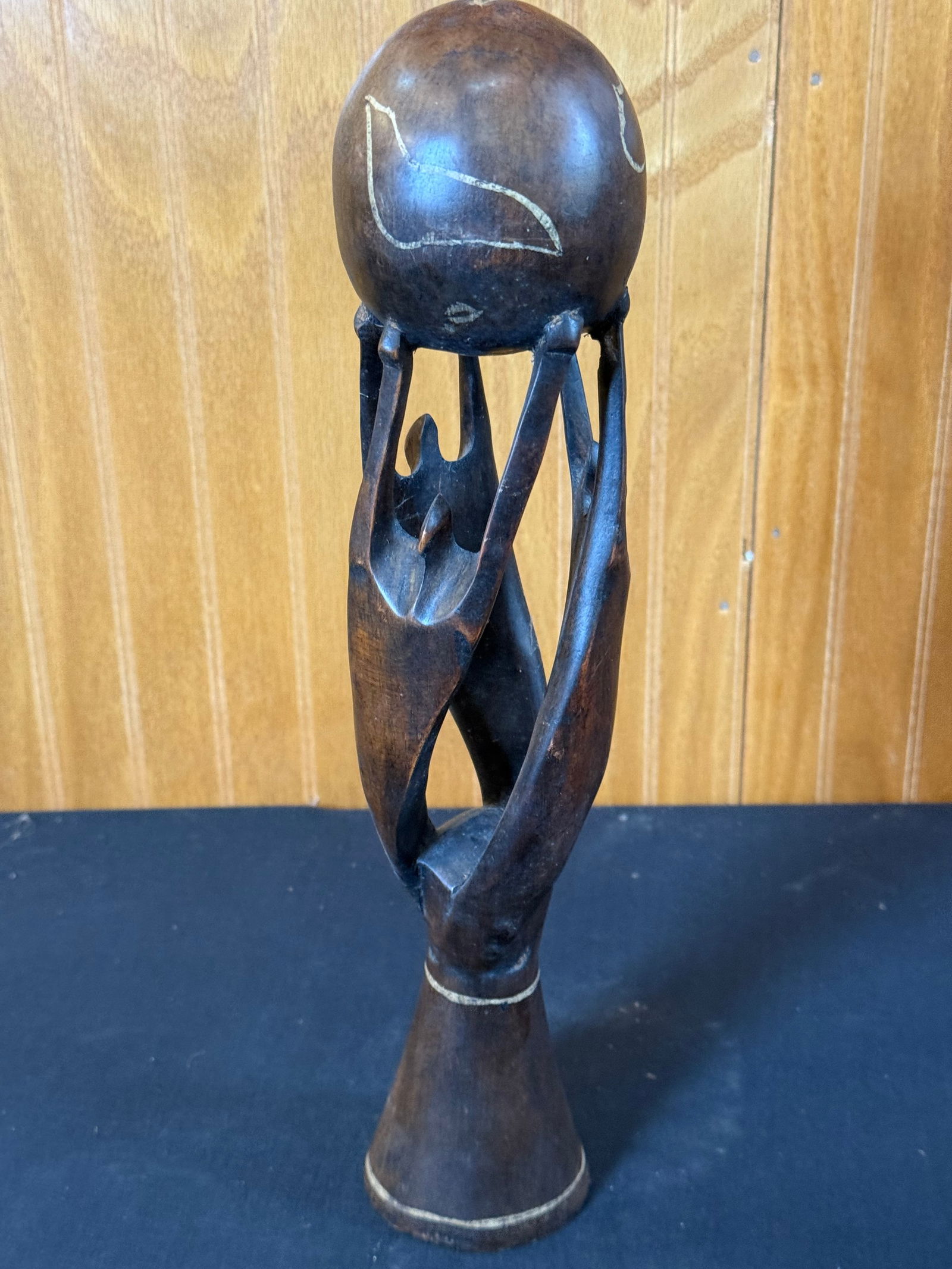 African hand carved wood statue (1 of 3)