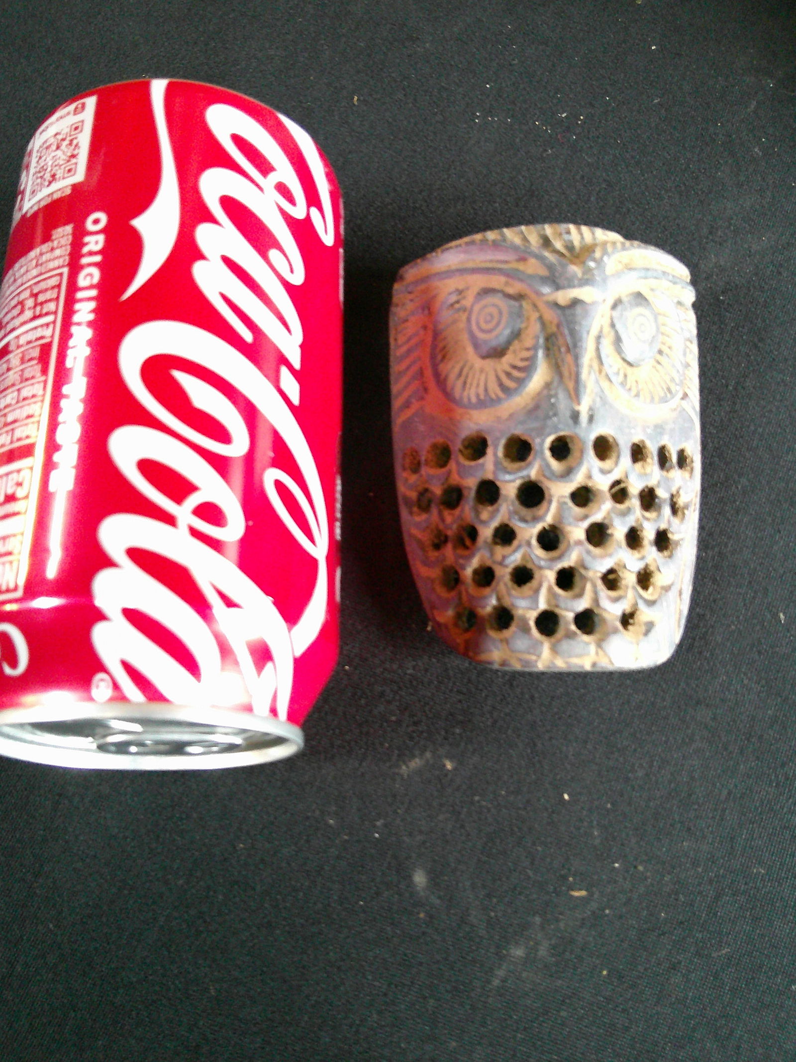 Small pre columbian style clay owl mask (1 of 4)