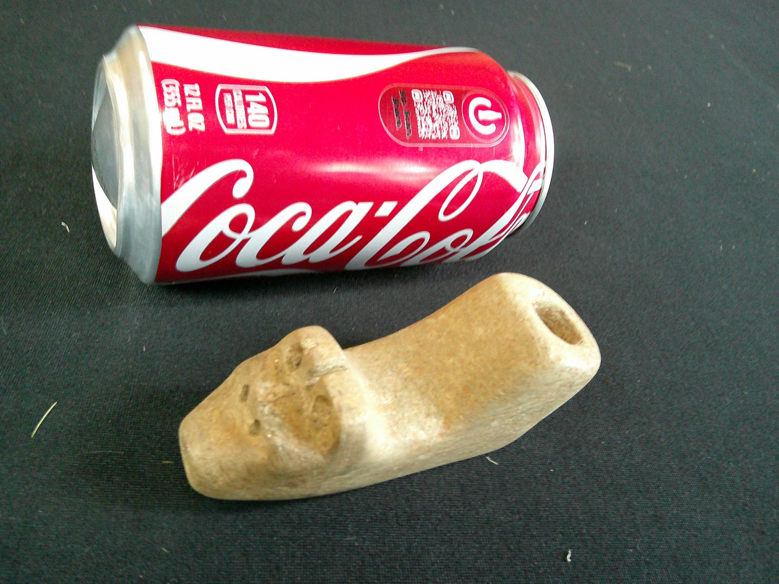 Stone bear head effigy pipe (1 of 2)