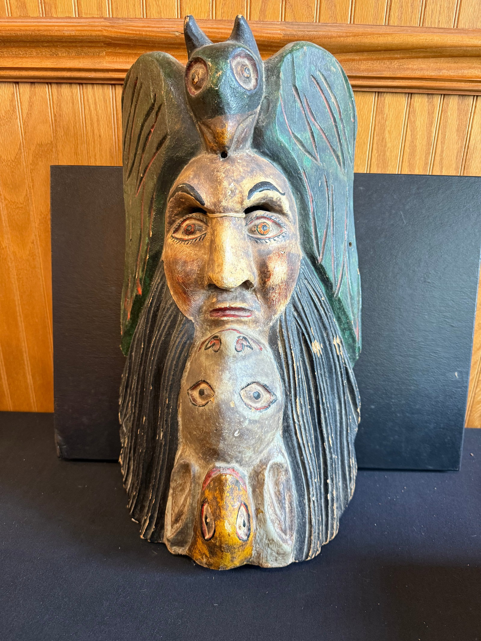 Mexican carved wooden mask: Mexican carved wooden mask