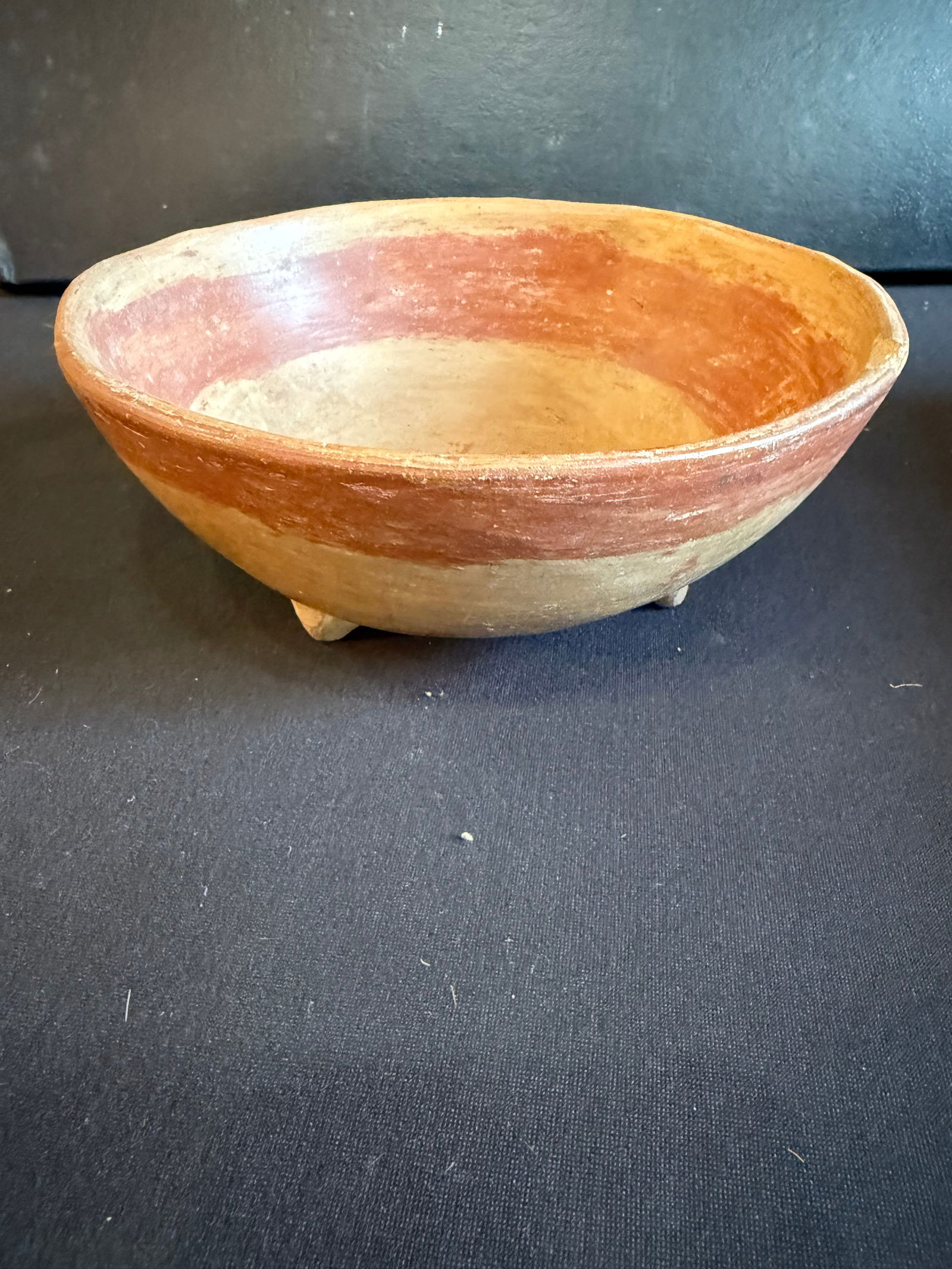 Pre Coumbian style Michoacan polychrome terracotta footed bowl (1 of 4)