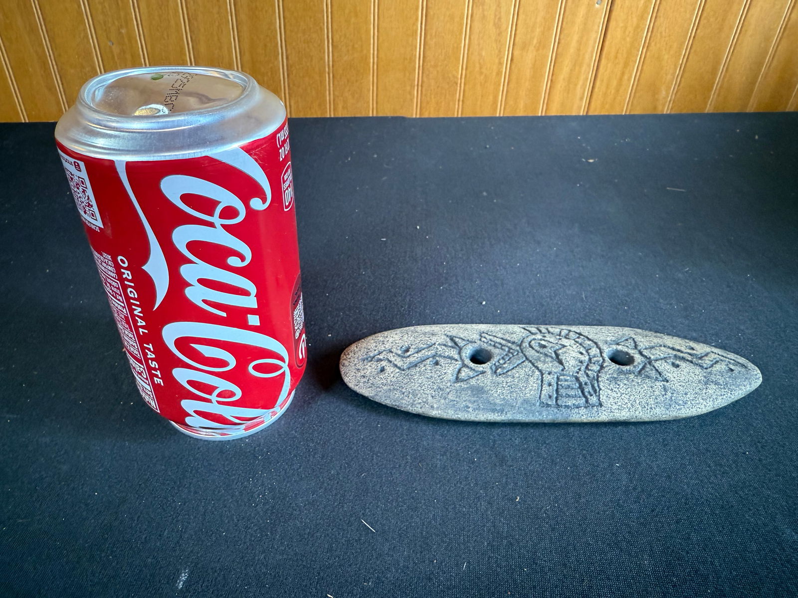 Stone native American gorget w/dragon carving (1 of 2)