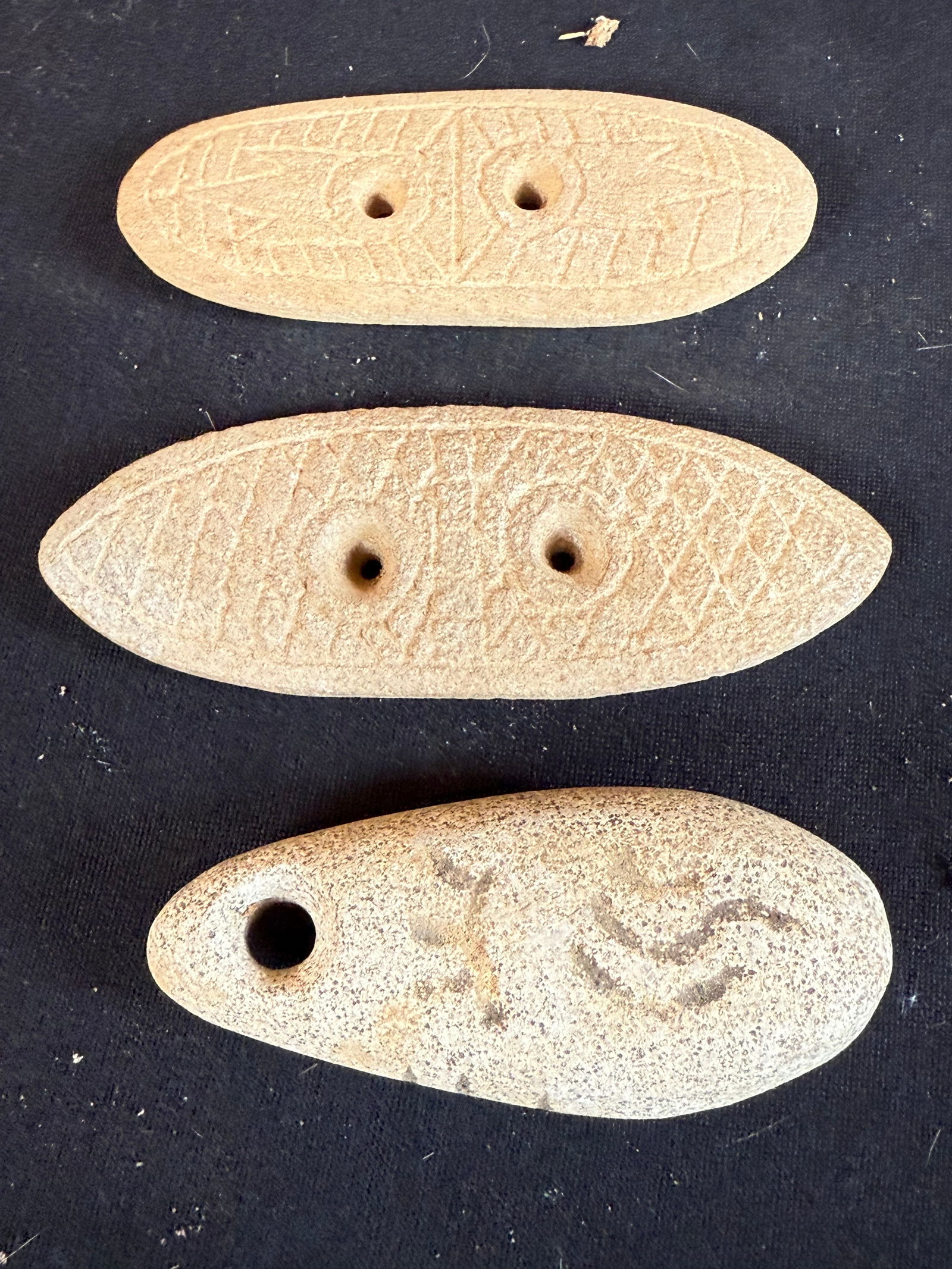 Lot of 3 small stone gorgets (1 of 5)