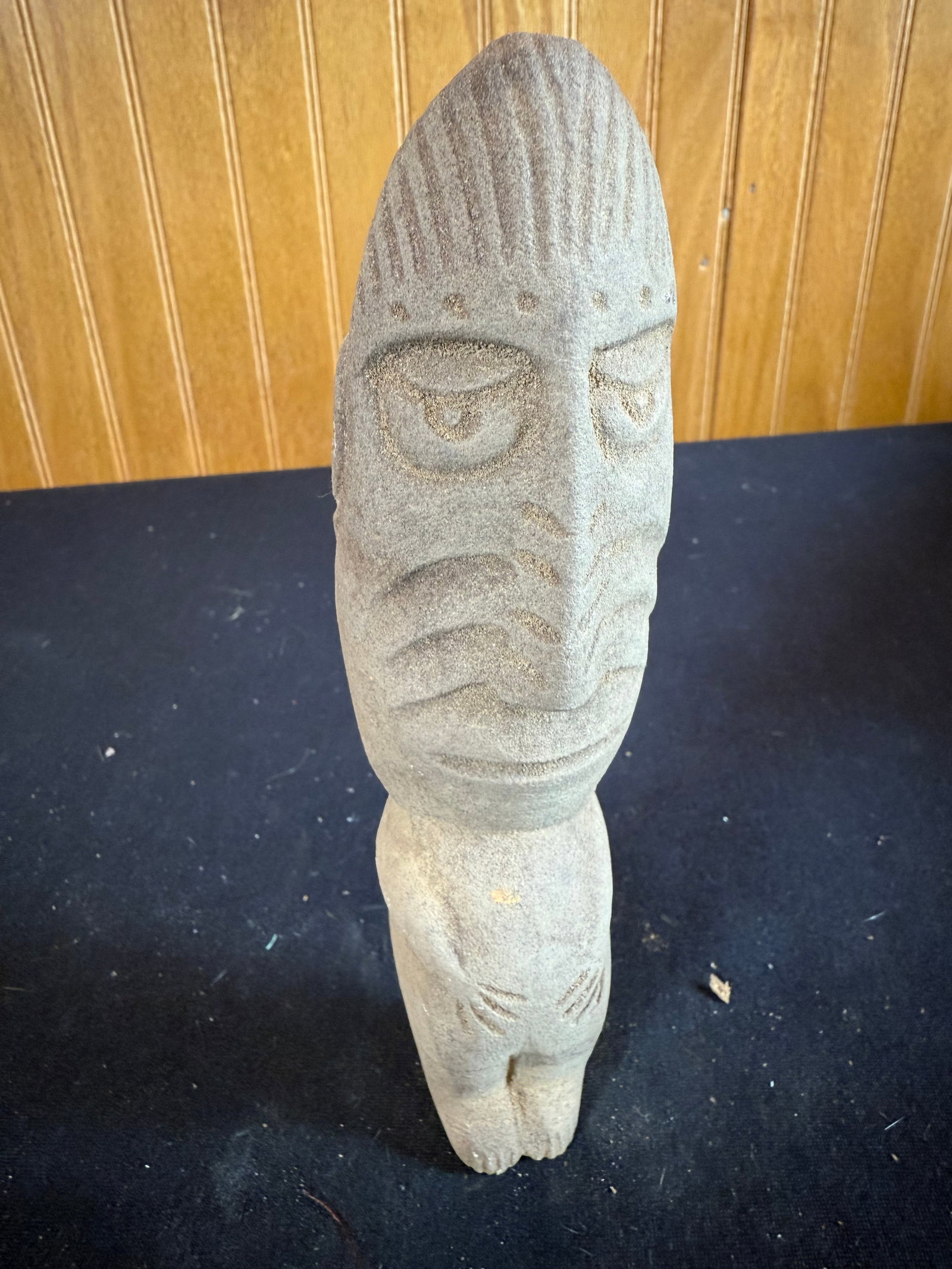 Stone carving of a tiki: Stone carving of a tiki
