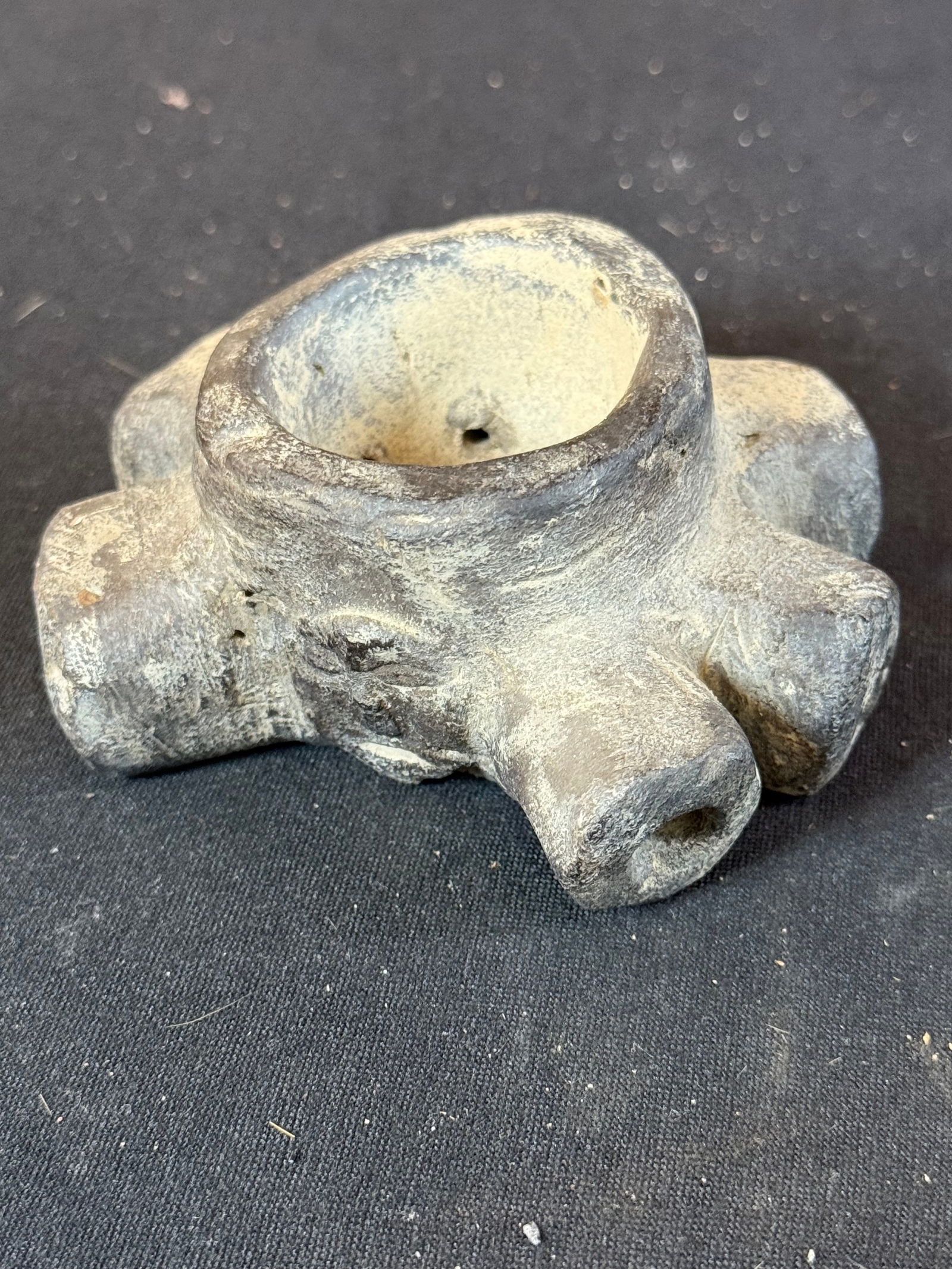 Stone ceremonial pipe w/face (1 of 4)