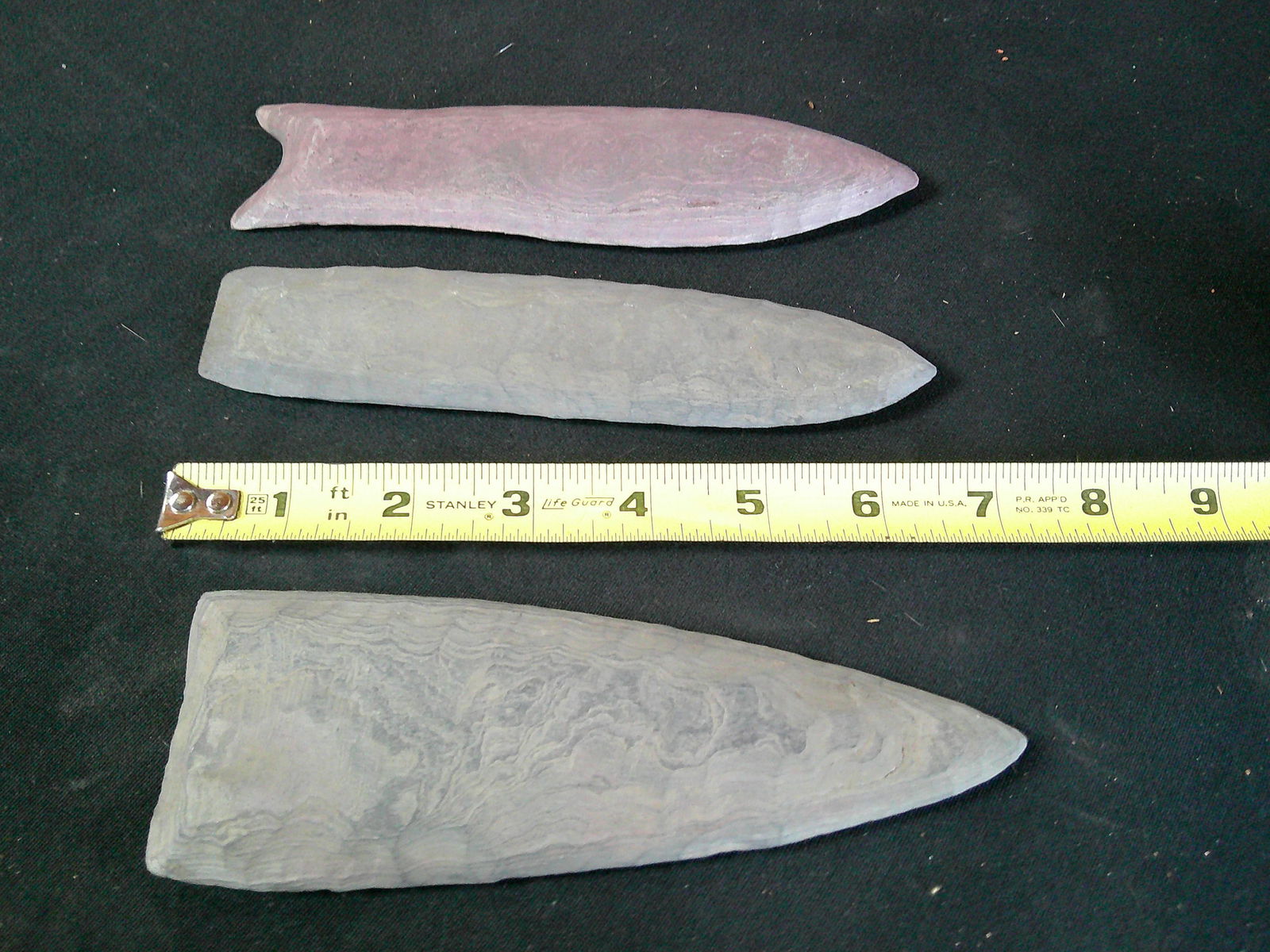 Lot of 3 early spearheads w/fluted point (1 of 4)