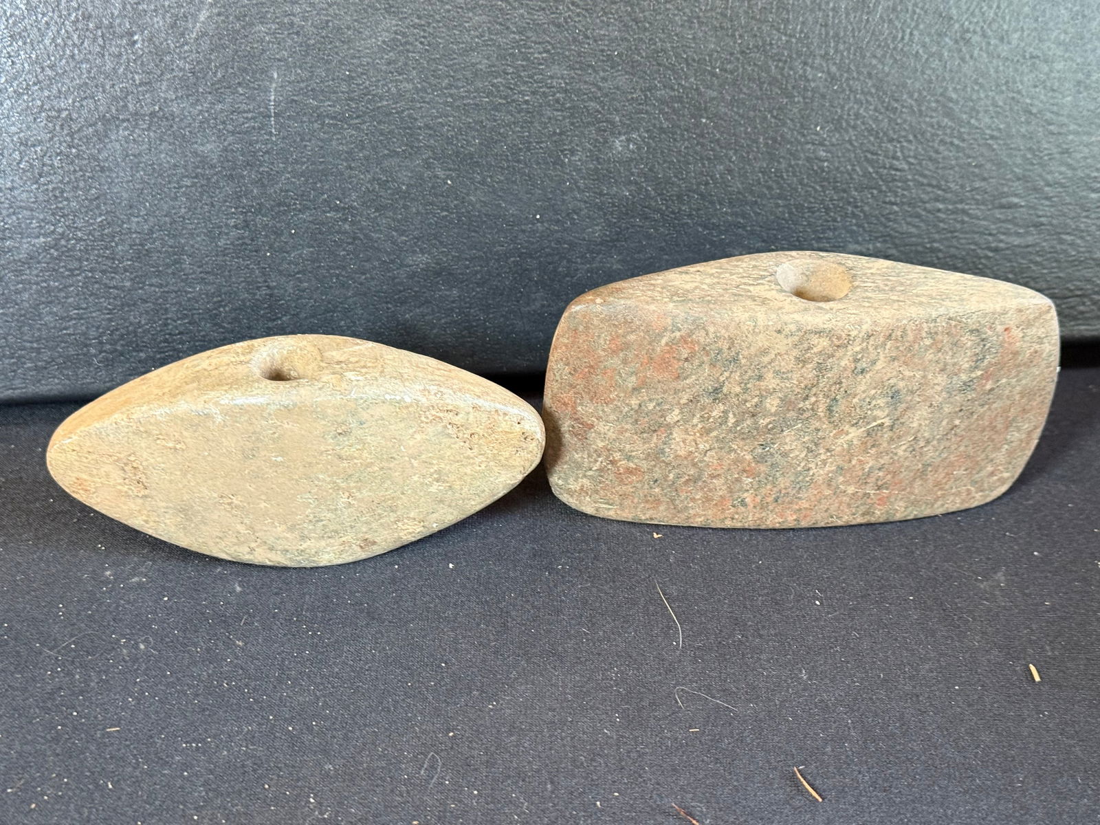 Lot of 2 stone gorgets: Lot of 2 stone gorgets