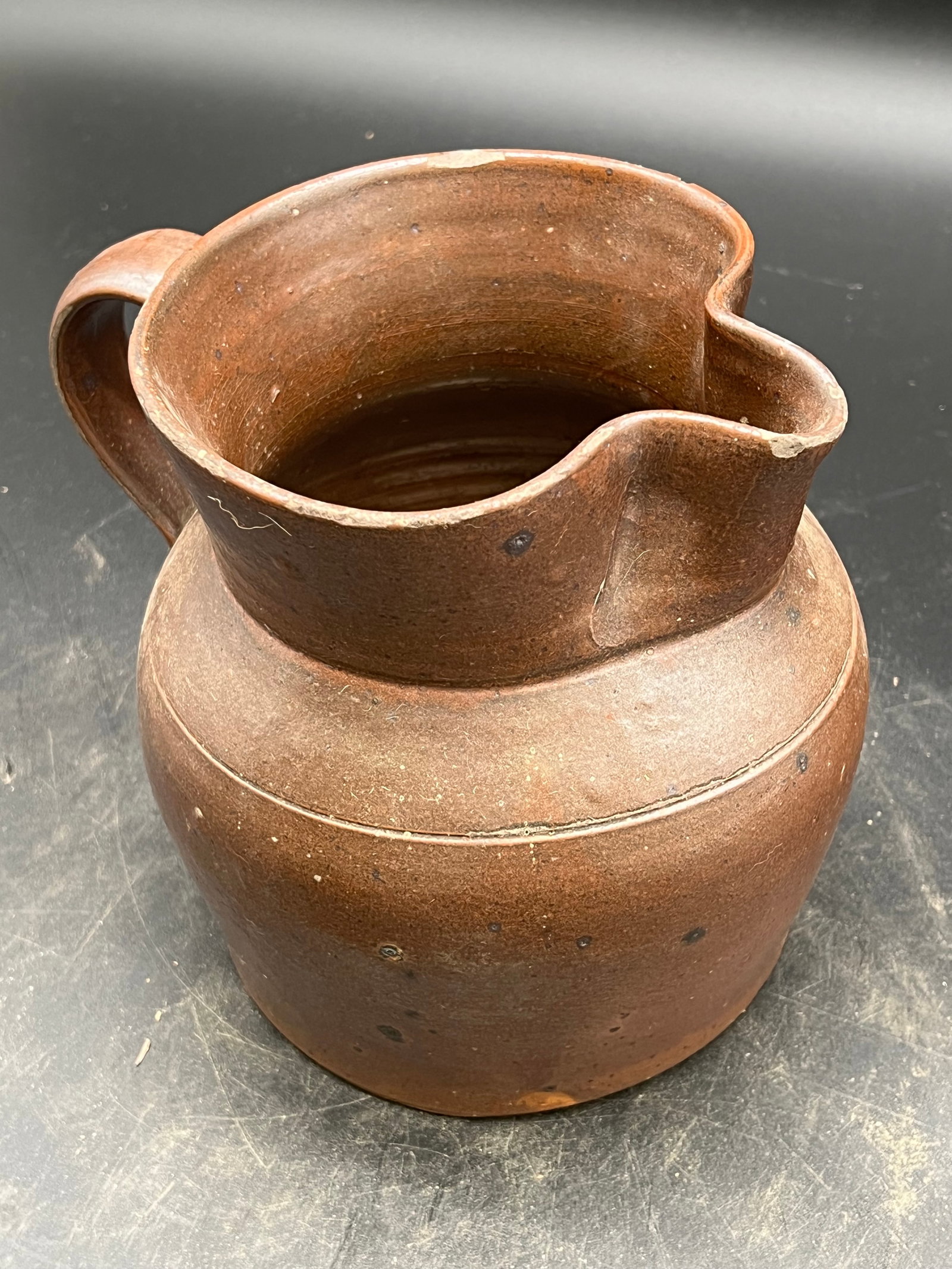 Brown Stoneware Buttermilk Pitcher (1 of 6)