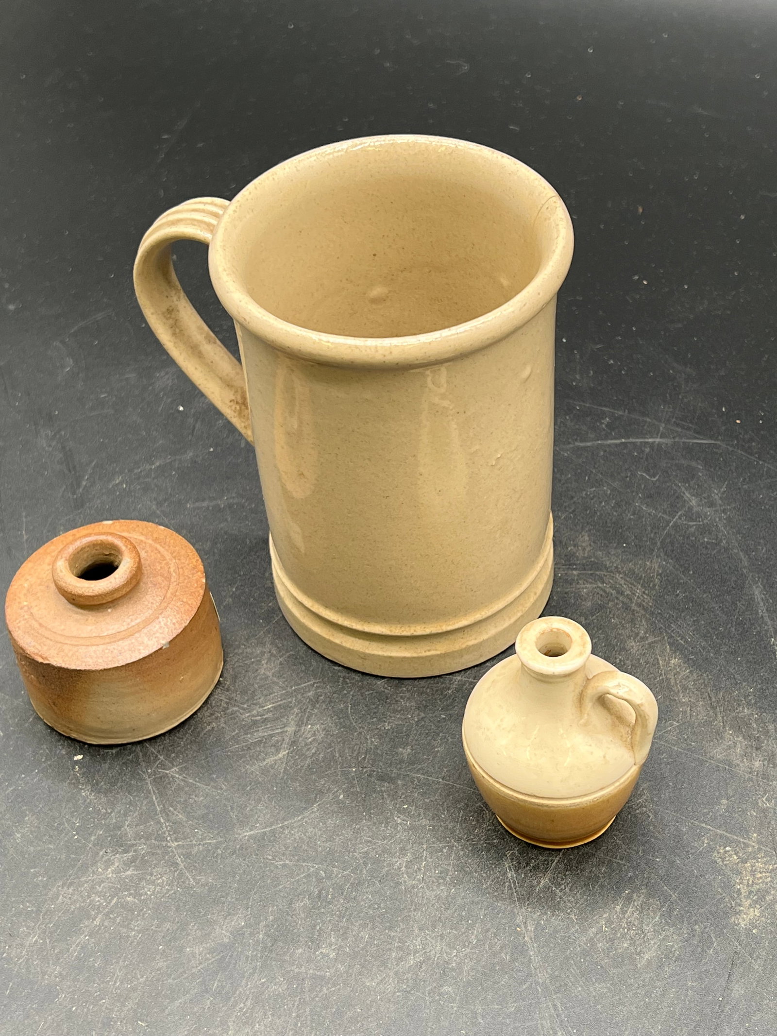 Lot of 3 Stoneware Mug, Sm Pitcher, & Ink Bottle (1 of 16)