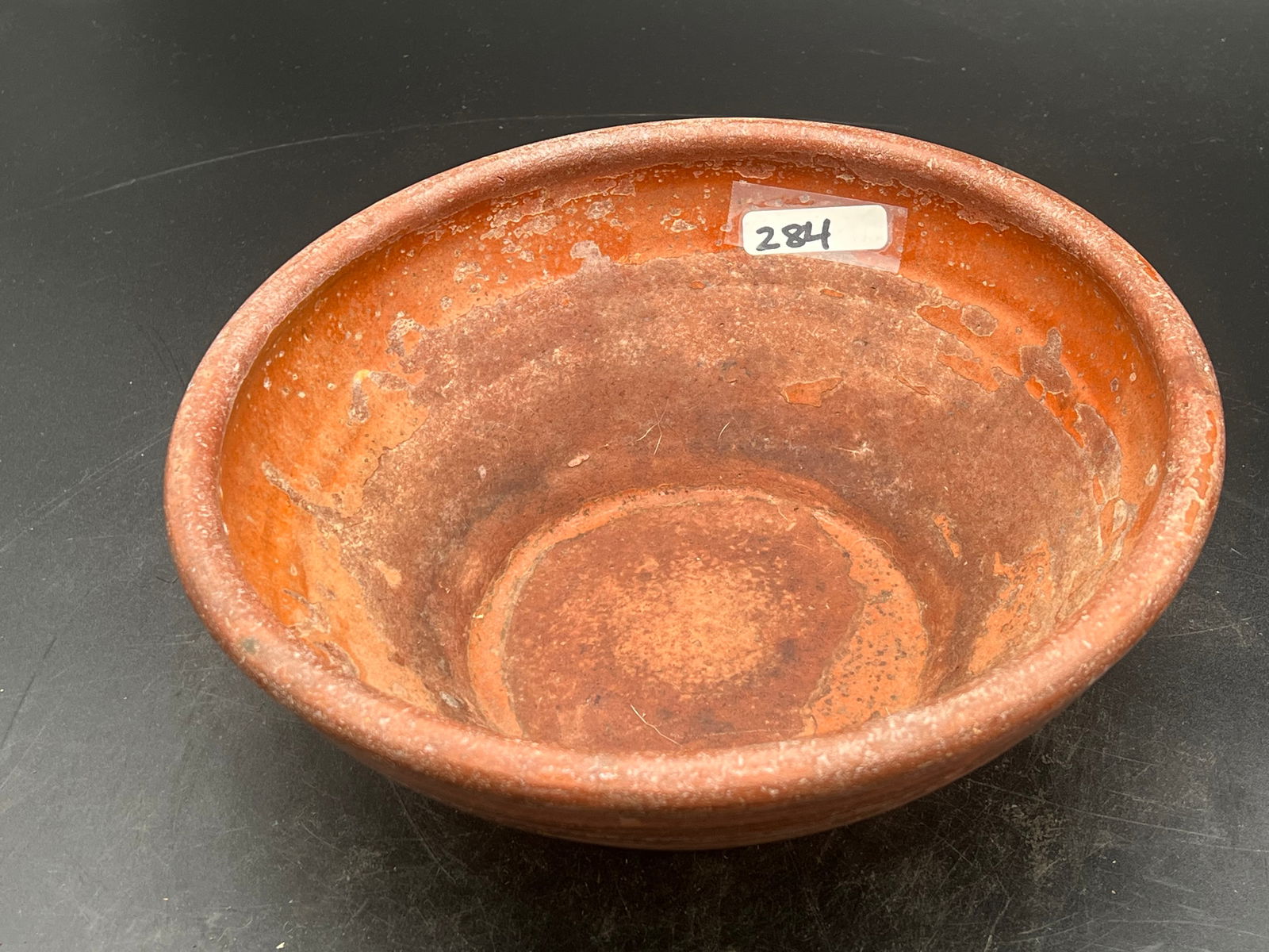 Large Redware Batter Bowl: Large Redware Batter Bowl (36)