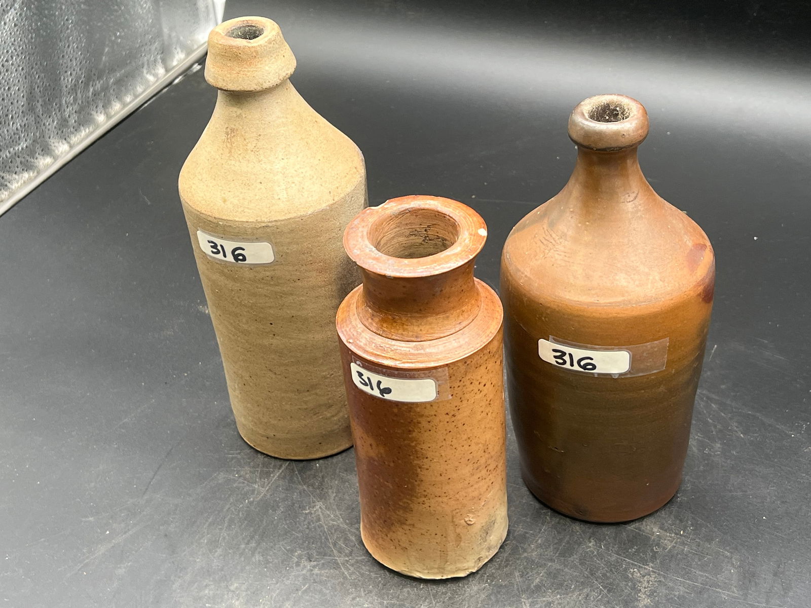 Lot of 3 Stoneware Bottles (1 of 9)