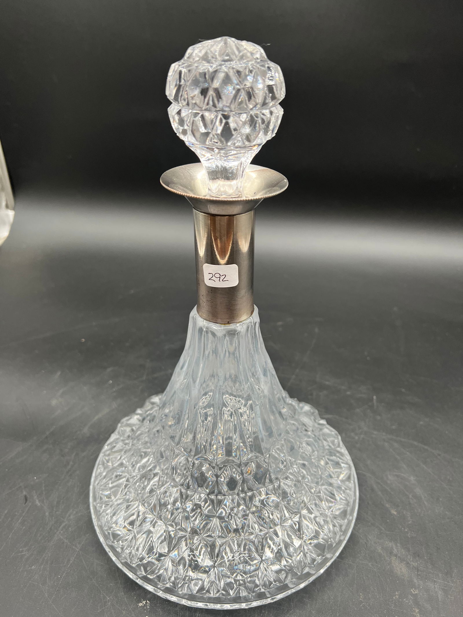 Crystal Glass Silverplate Top Ship Captain’s Decanter: Crystal Glass Silverplate Top Ship Captain’s Decanter