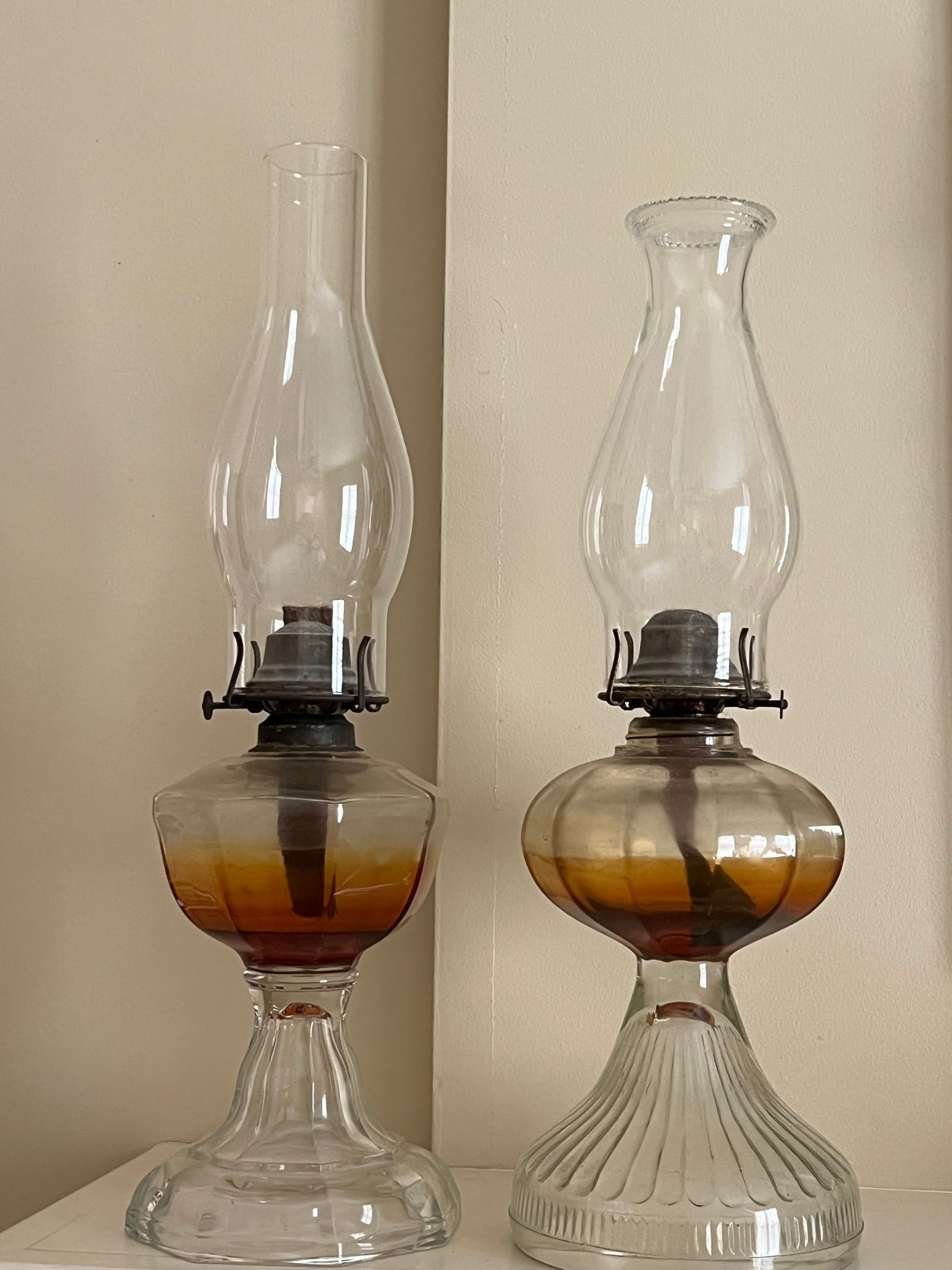 Pair of Oil Lamps: Pair of Oil Lamps