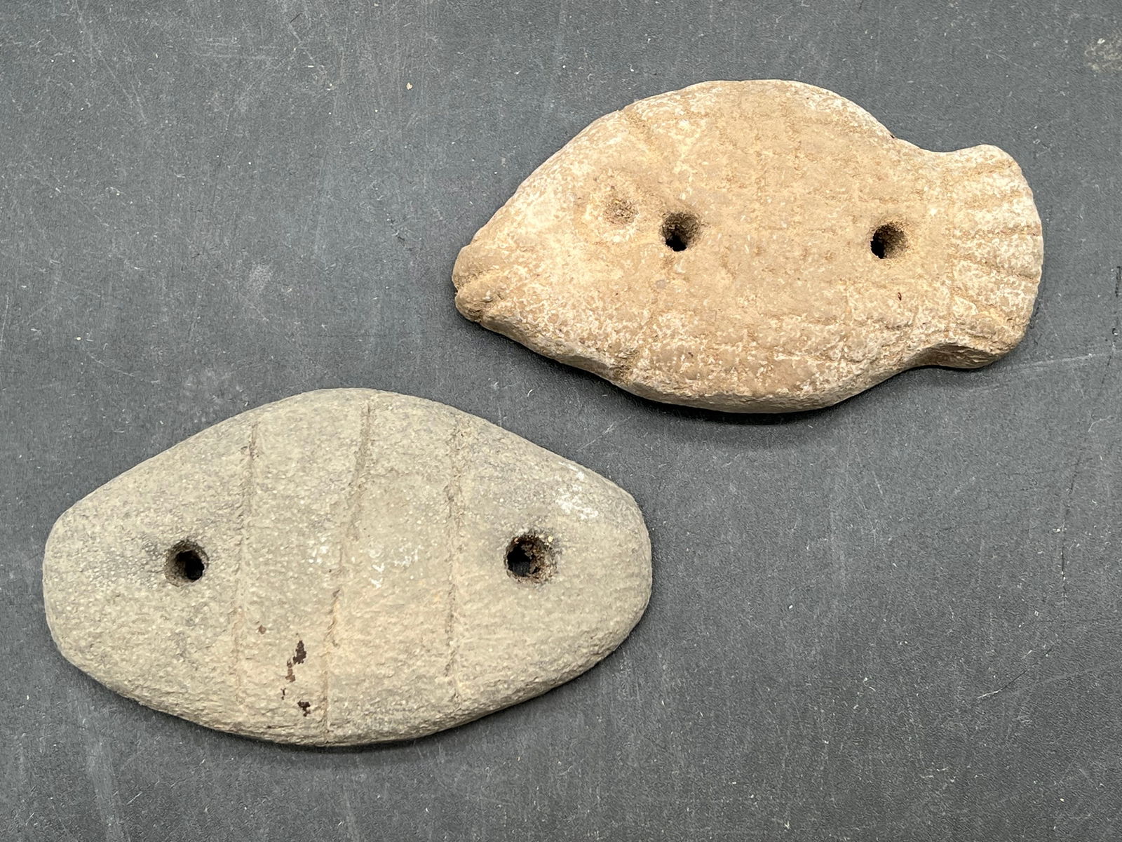 Lot of 2 Native American Stone Gorgets: Lot of 2 Native American Stone Gorgets