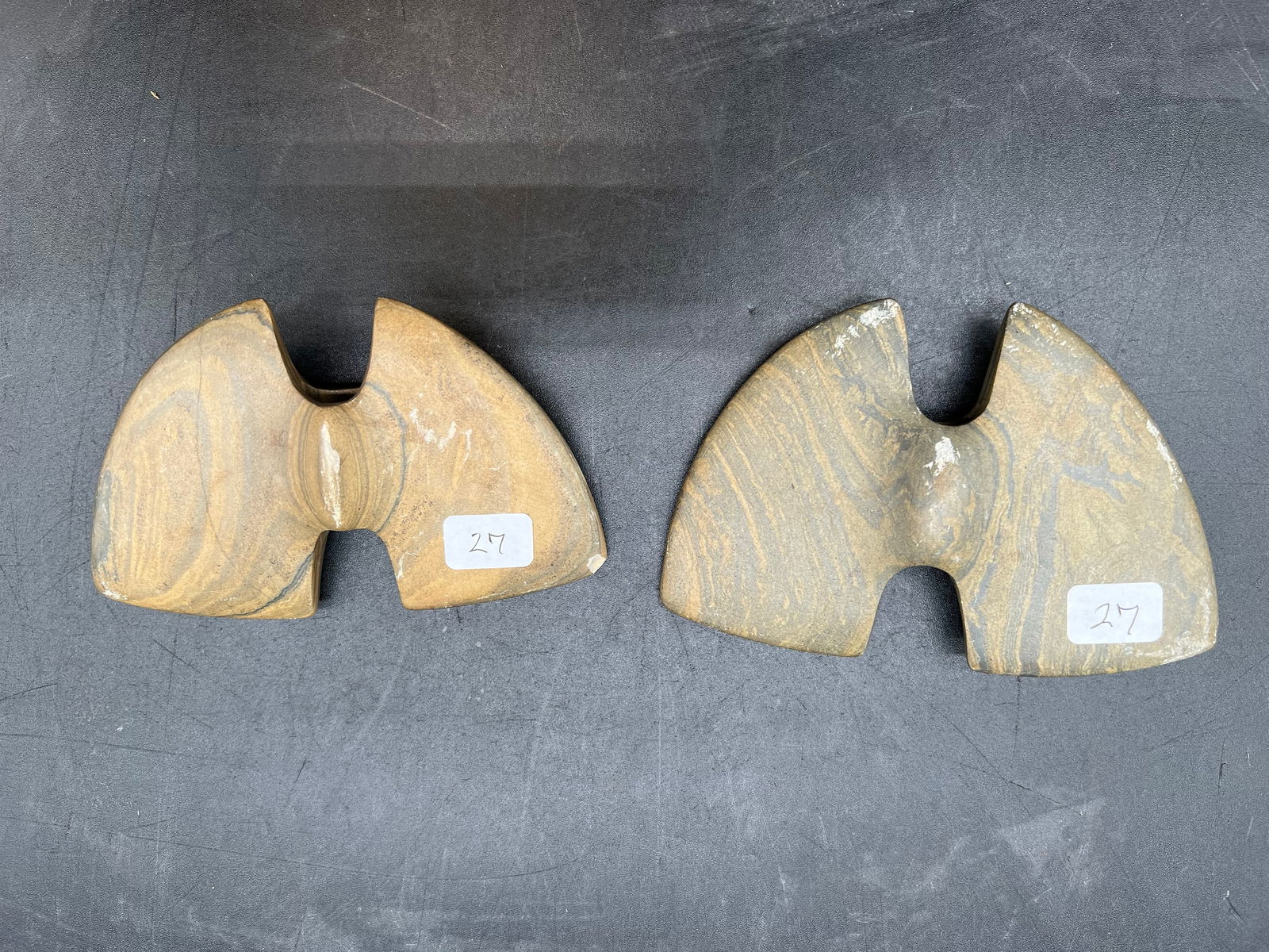 Lot of 2 Native American Polished Bannerstones: Lot of 2 Native American Polished Bannerstones