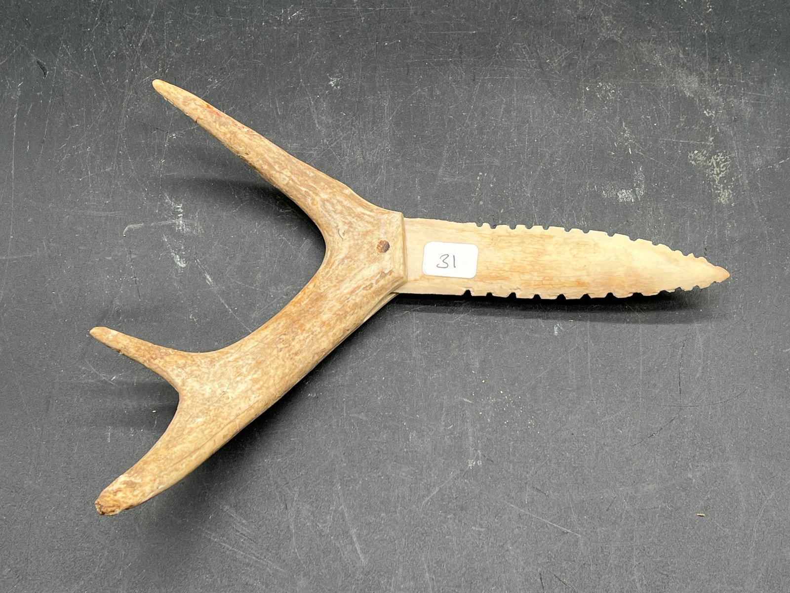 Native American Antler & Bone Knife: Native American Antler & Bone Knife