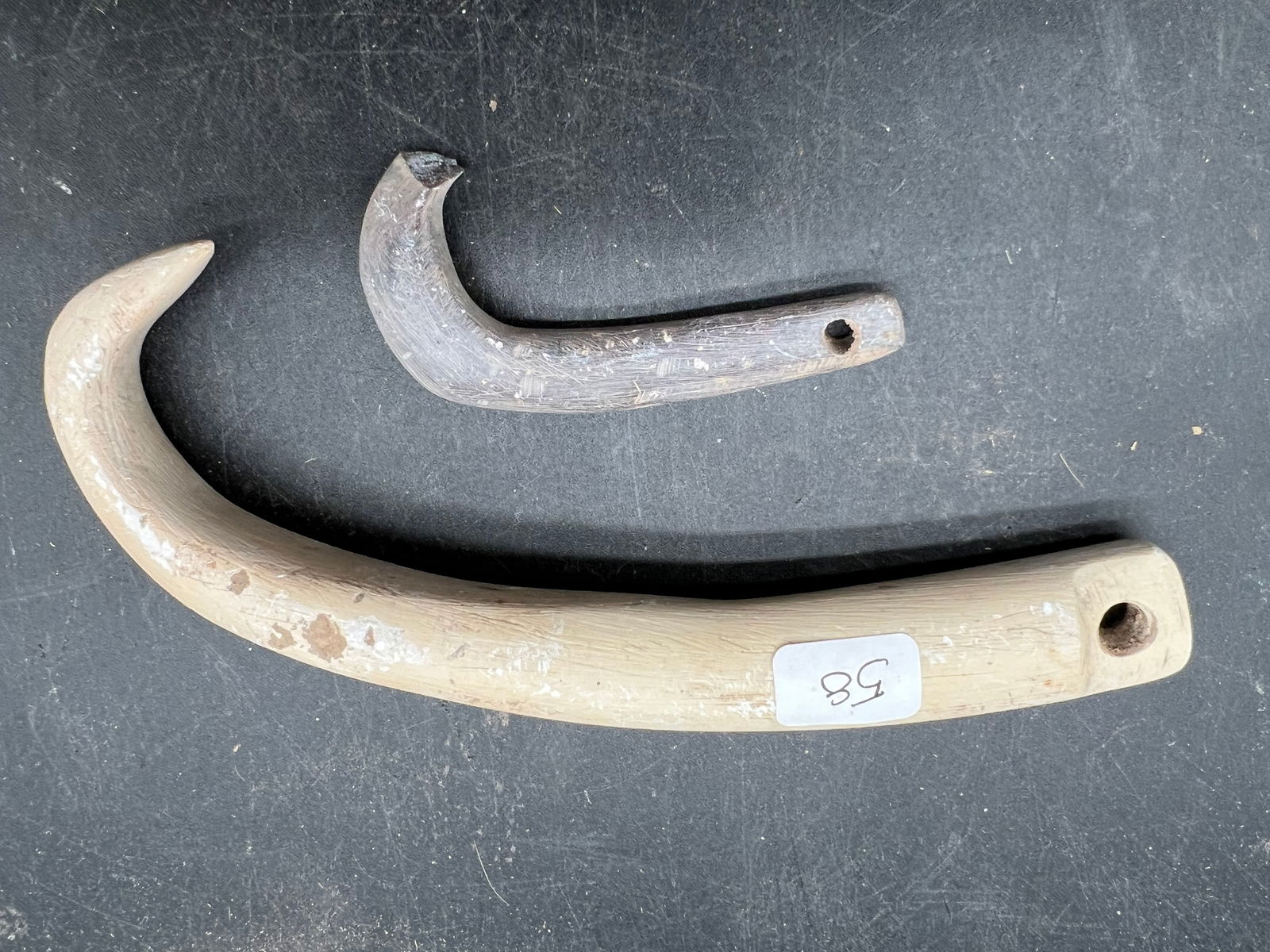 Lot of 2 Native American Fish Hooks: Lot of 2 Native American Fish Hooks