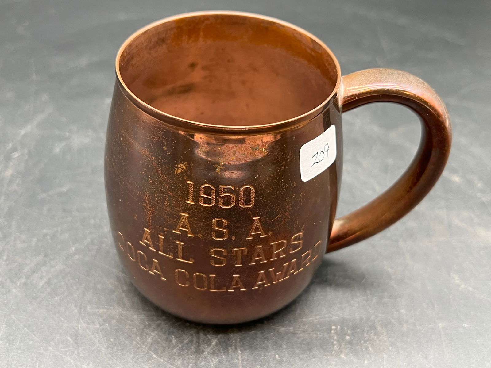 1950 Coca Cola All Stars Copper Mug: 1950 Coca Cola All Stars Copper Mug
