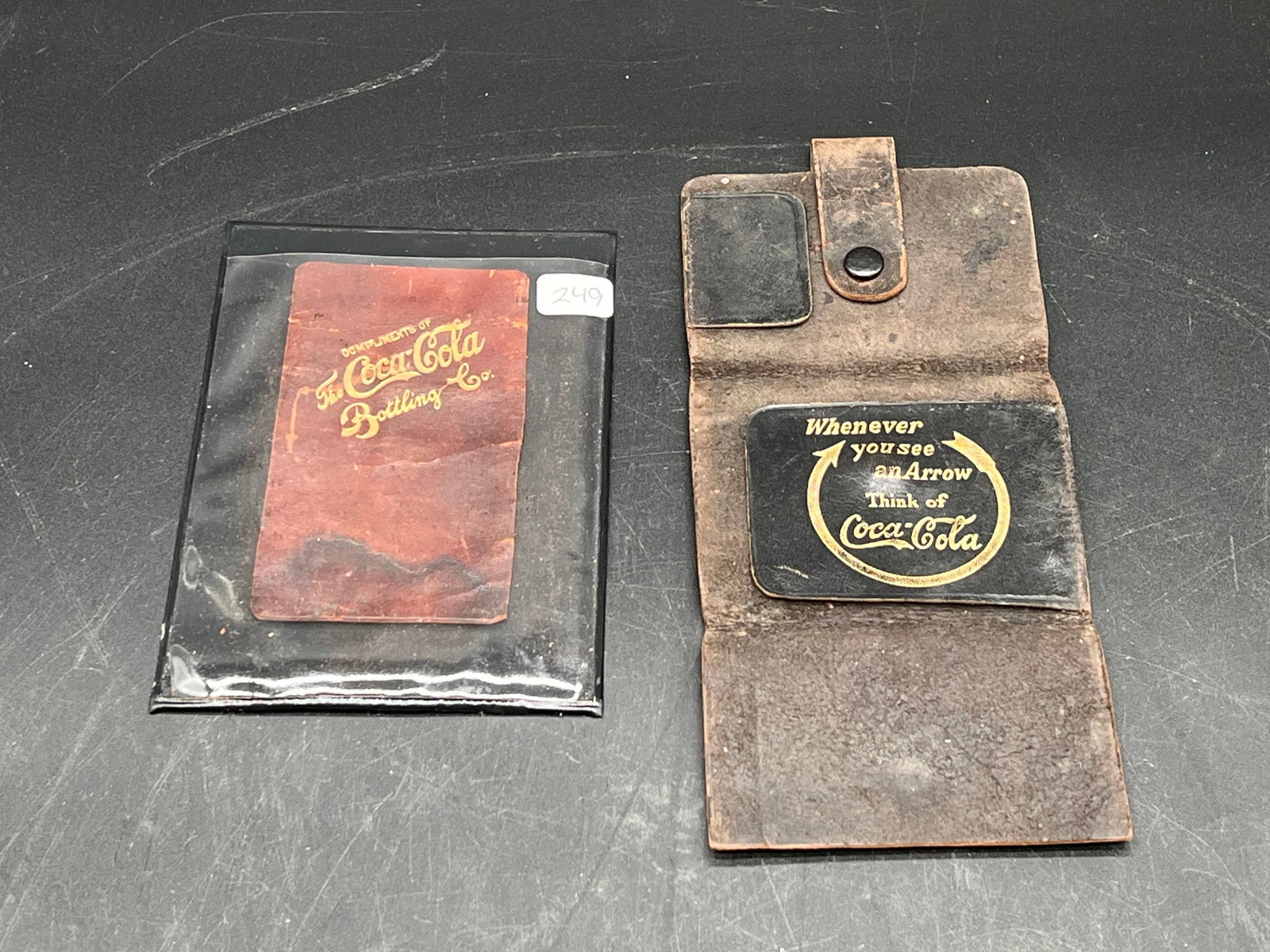 Lot of 2 Coca Cola Advertising Leather: Lot of 2 Coca Cola Advertising Leather